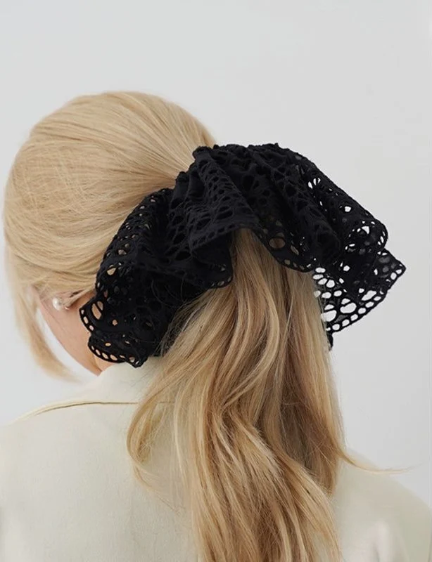Lace Embroidered Hair Scrunchie - Image 6