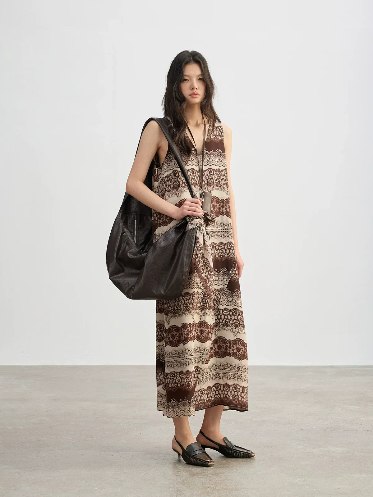 Lace Stripe Maxi Dress - Image 2