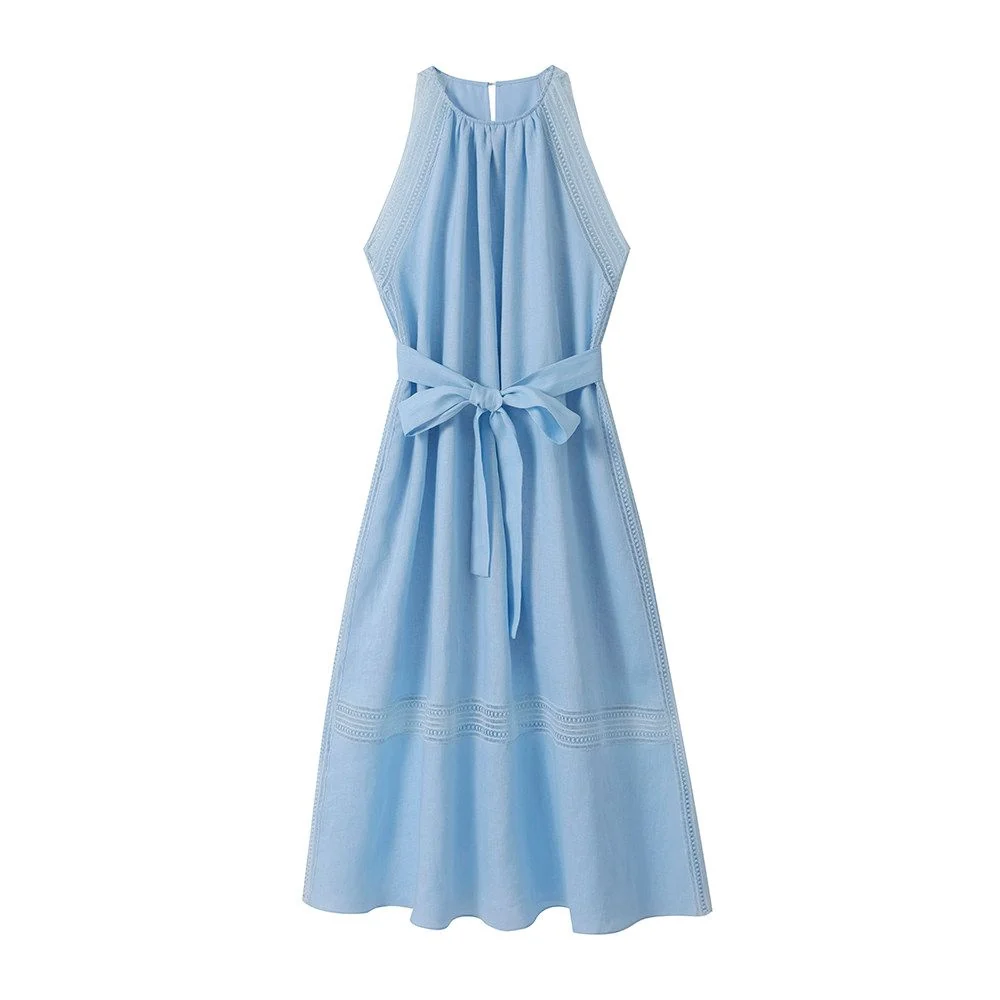Lace Trim Halter Dress - Image 6