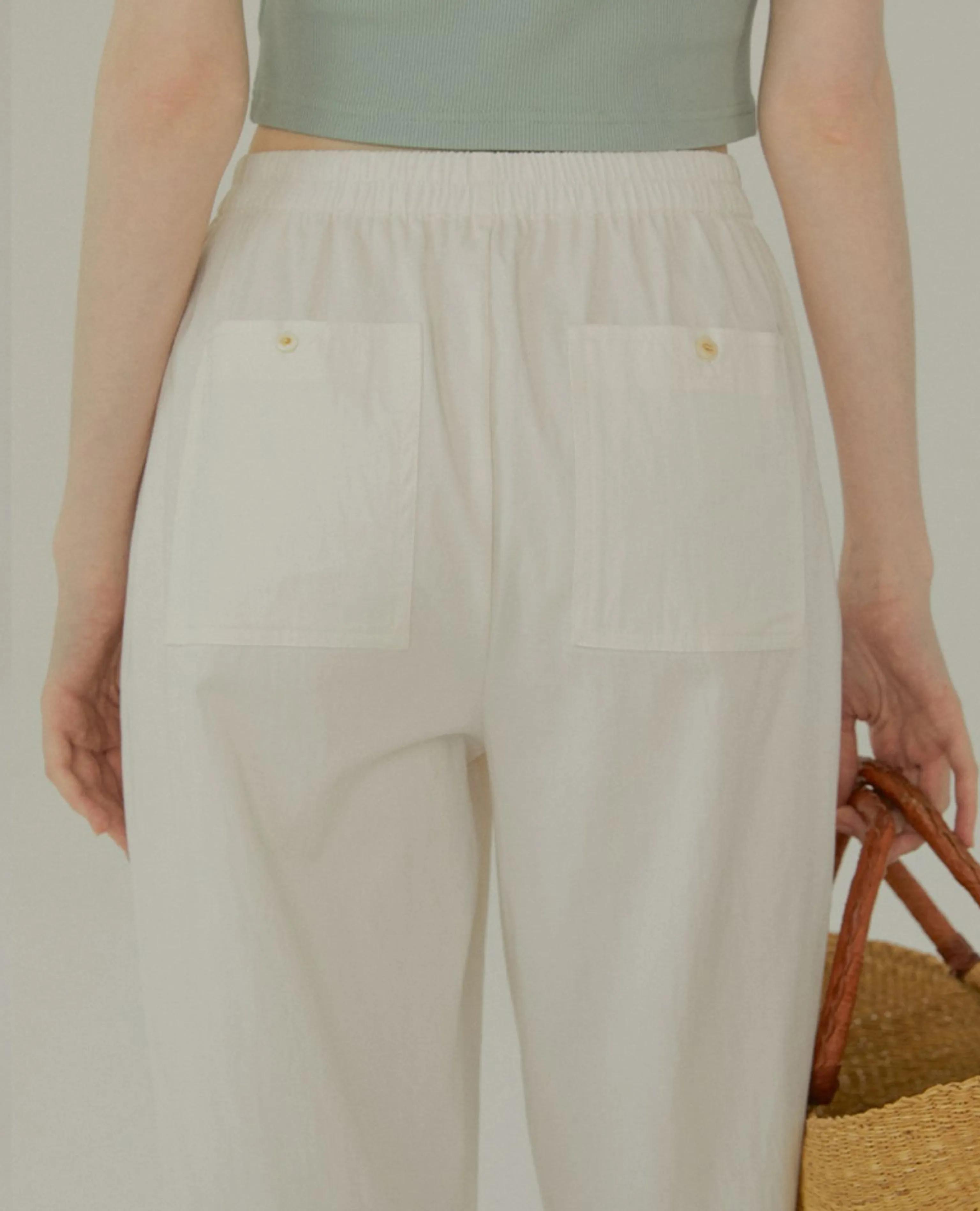 Lace-Trim Pleated-Cuff Cropped Pants - Image 4