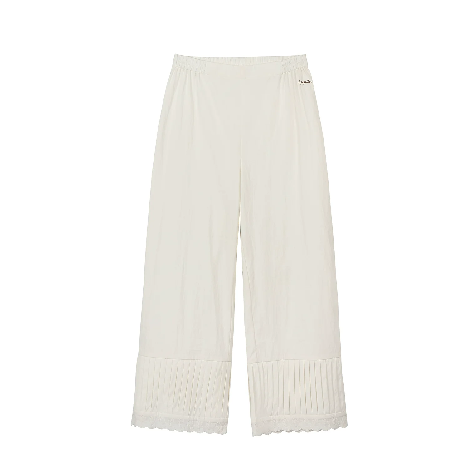 Lace-Trim Pleated-Cuff Cropped Pants - Image 7