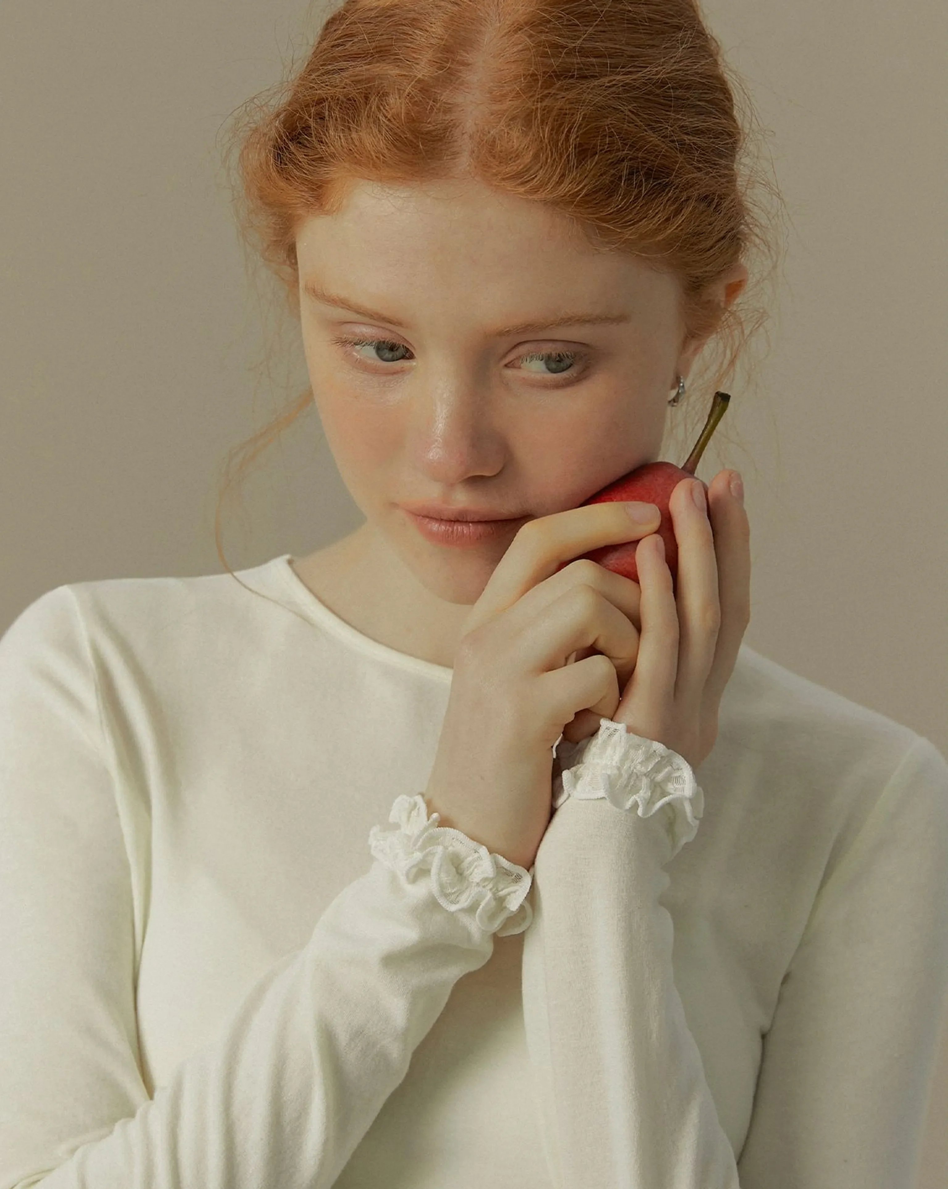 Lace-Trim Ruched Knit Top - Image 6