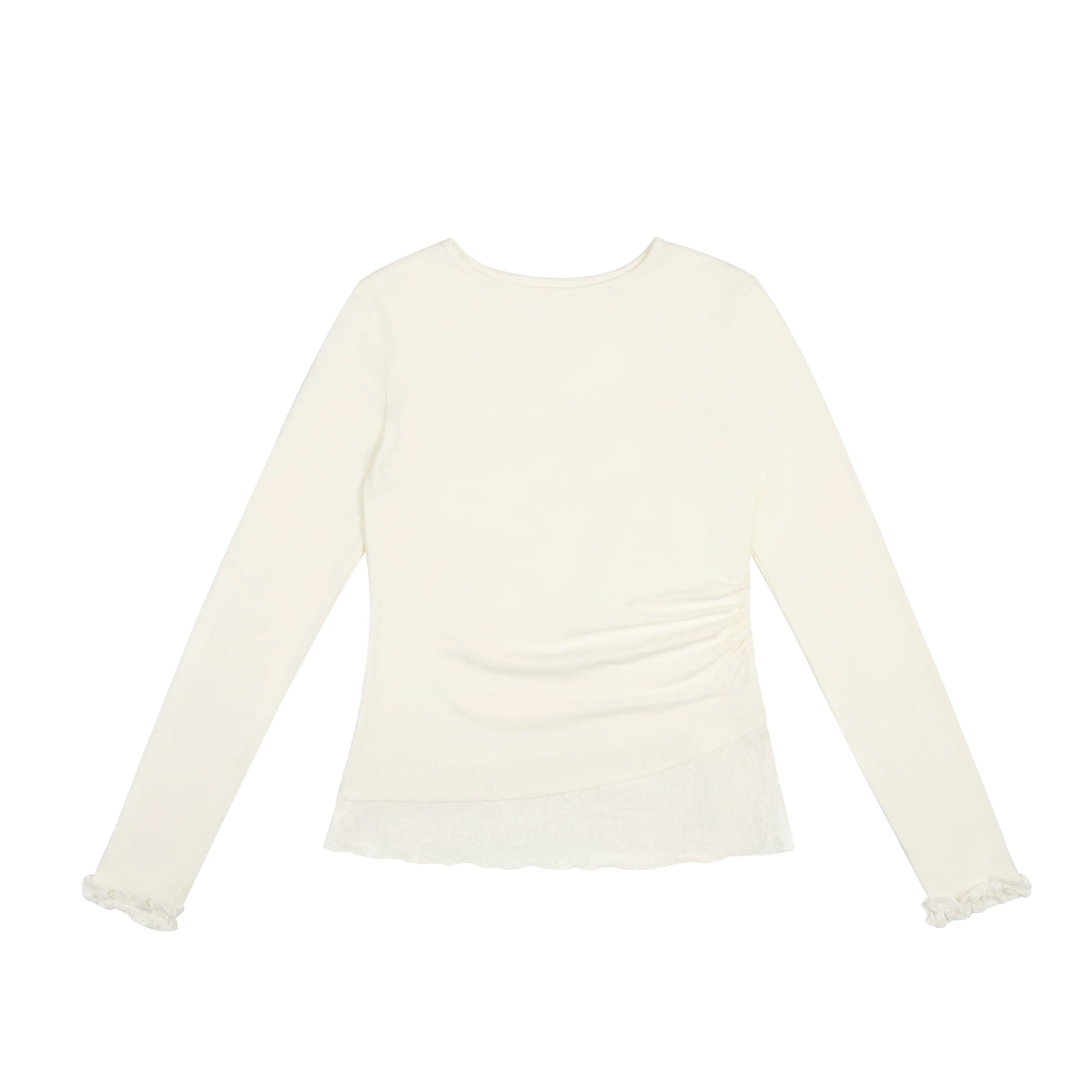 Lace-Trim Ruched Knit Top - Image 8