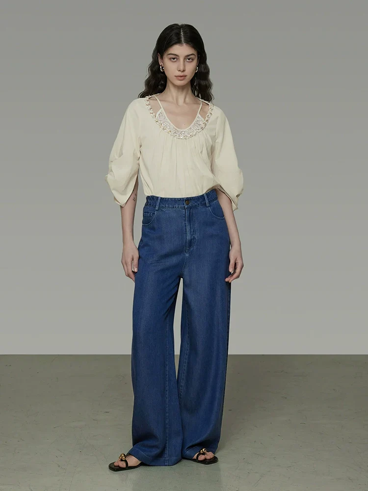Lace-Trim Scoop-Neck Blouse - Image 2