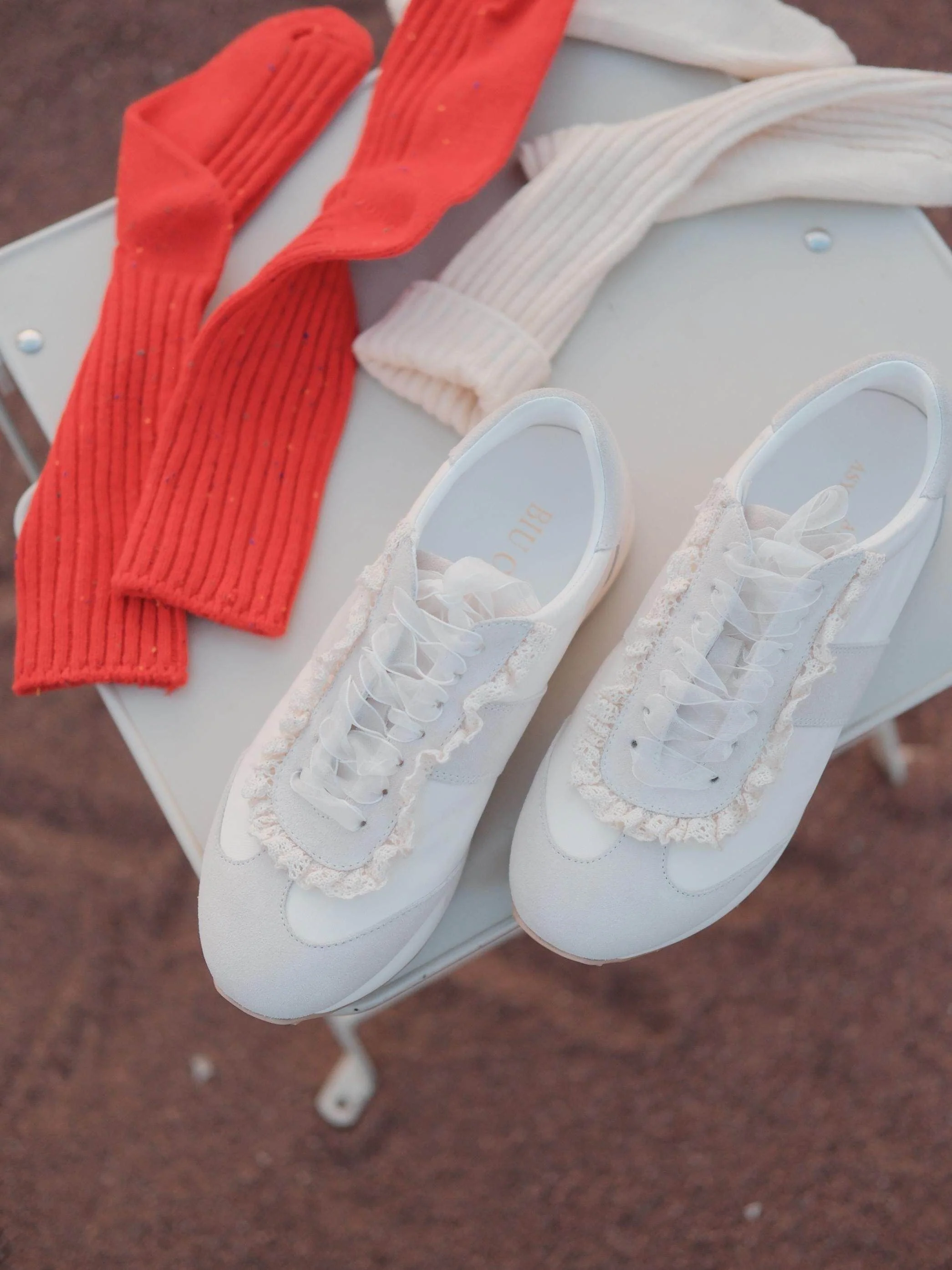 Lace Trim Sneakers - Image 2