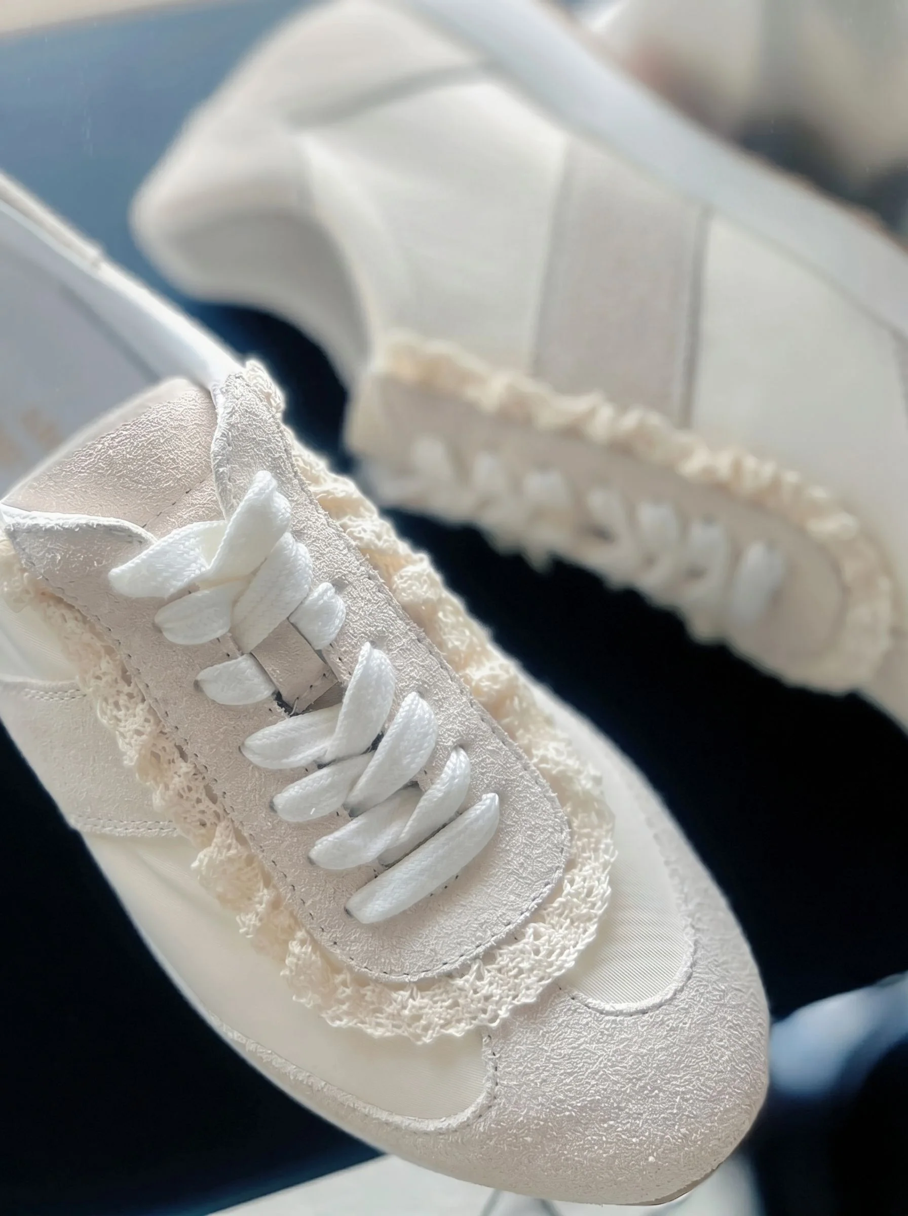 Lace Trim Sneakers - Image 5