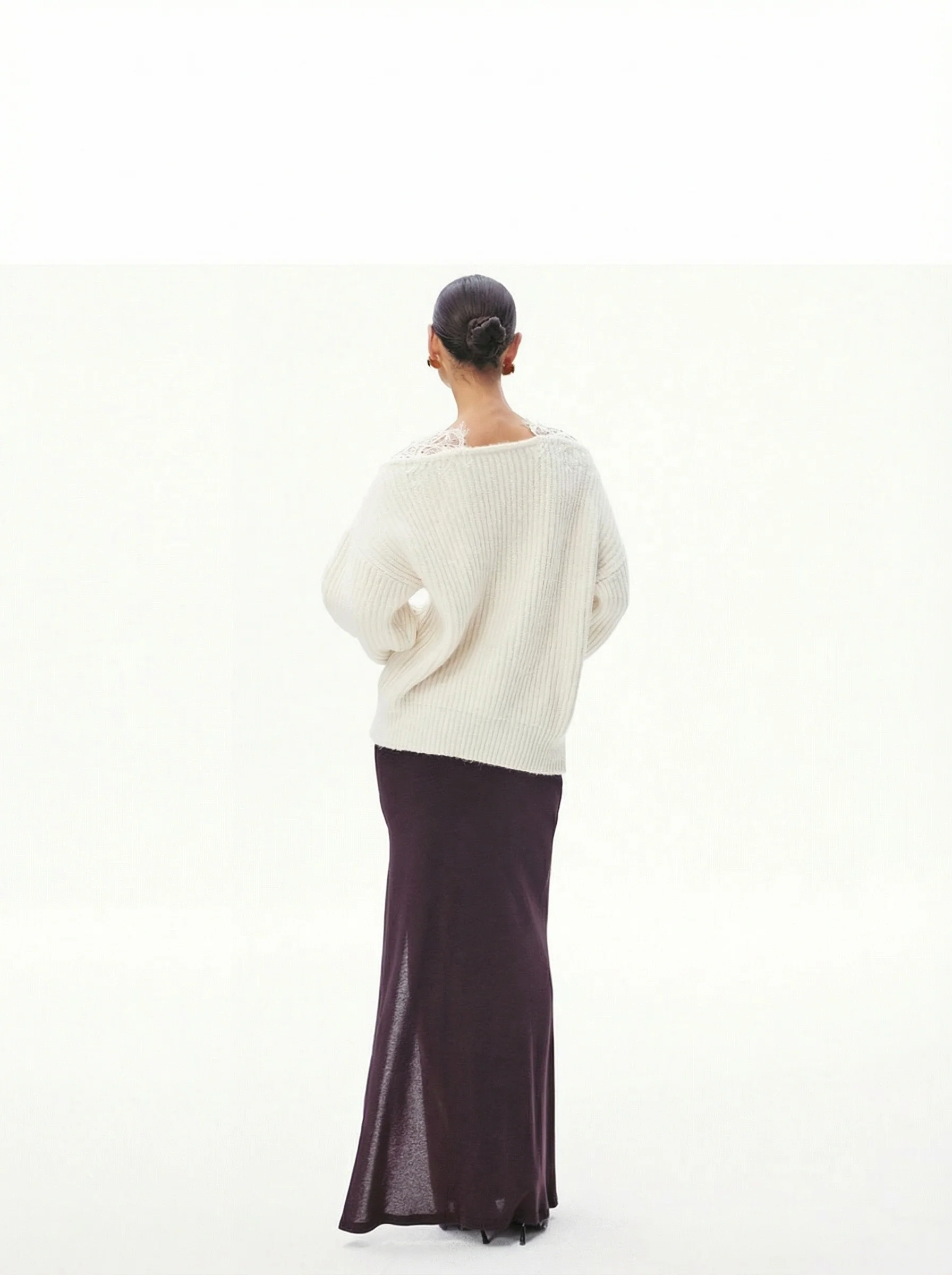 Lace-Trim V-Neck Sweater - Image 7