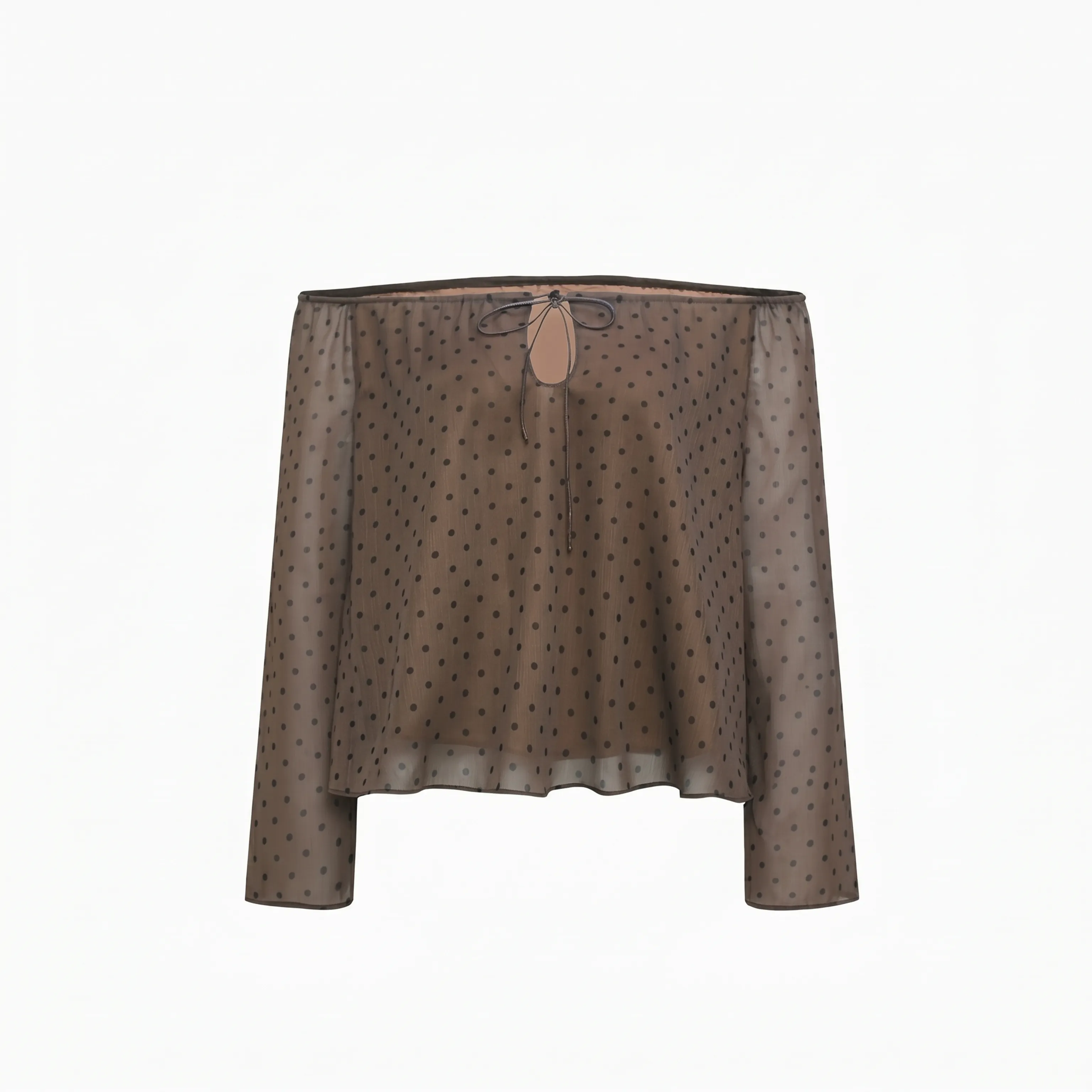 Lace-Up Polka Dot Blouse - Image 6