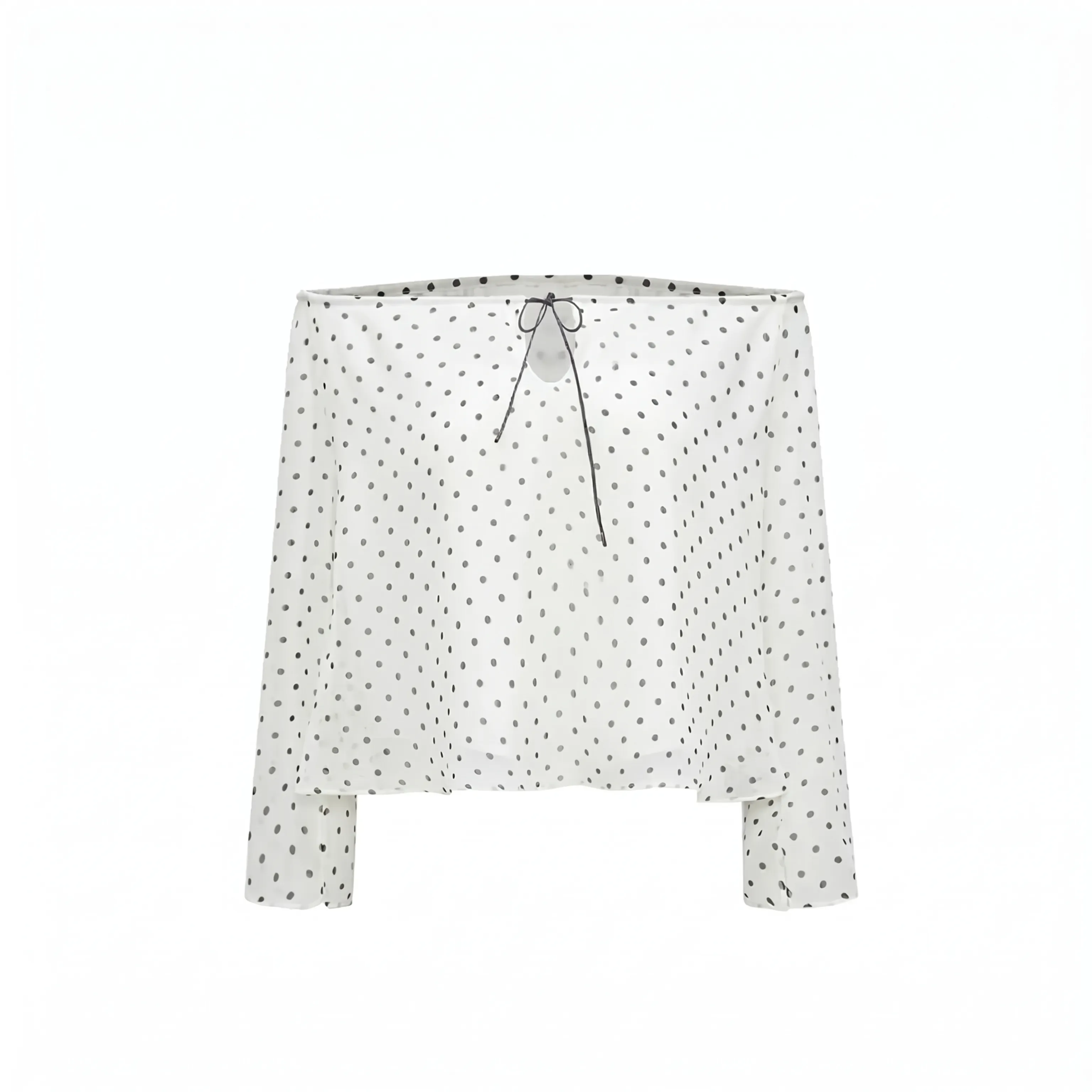 Lace-Up Polka Dot Blouse - Image 7