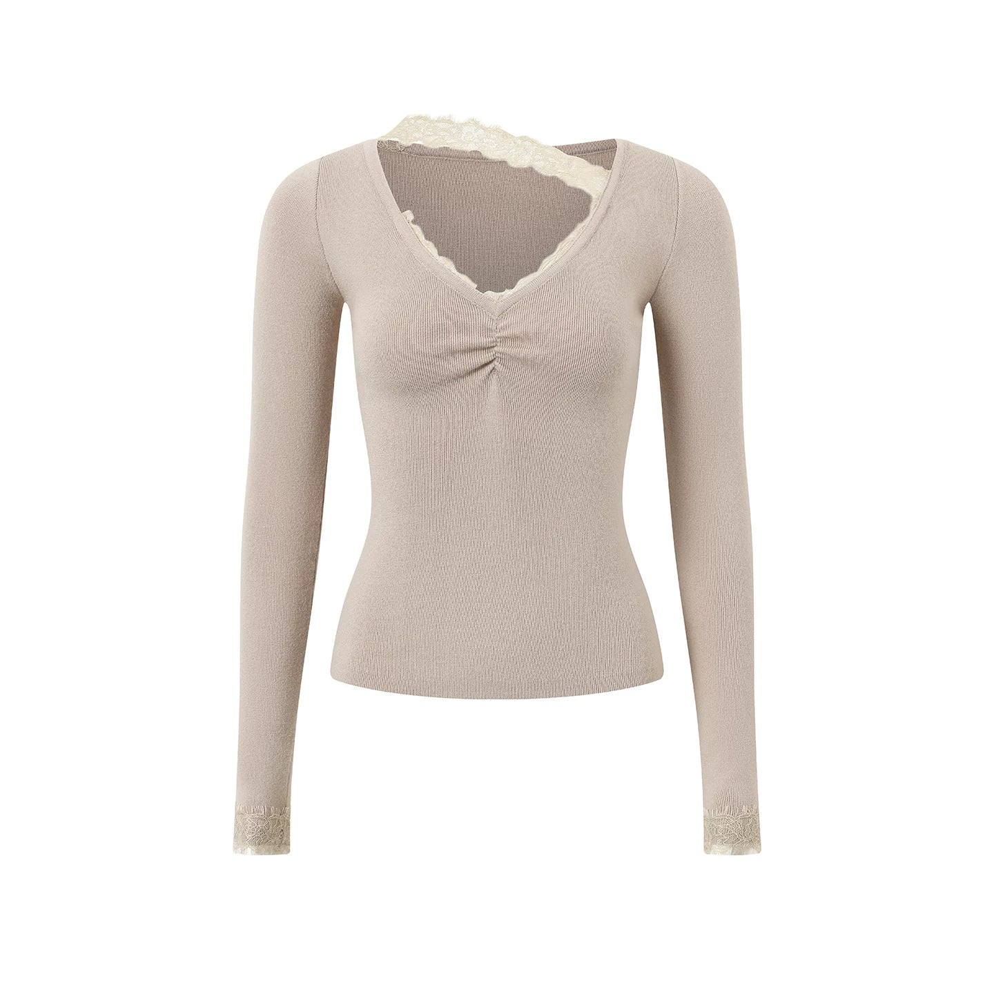 Lace V-Neck Knit Set - Image 3