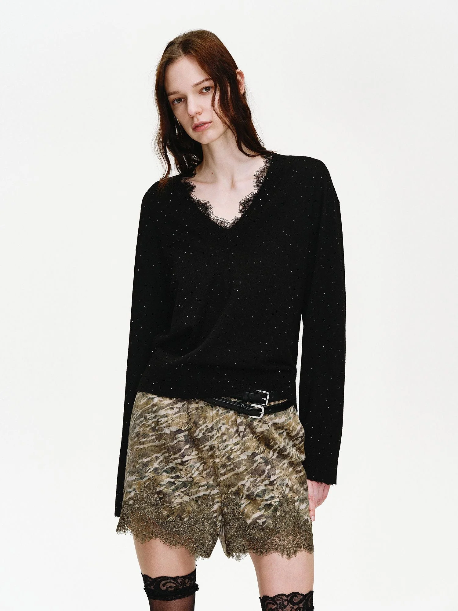 Lace V-Neck Sweater - Image 3