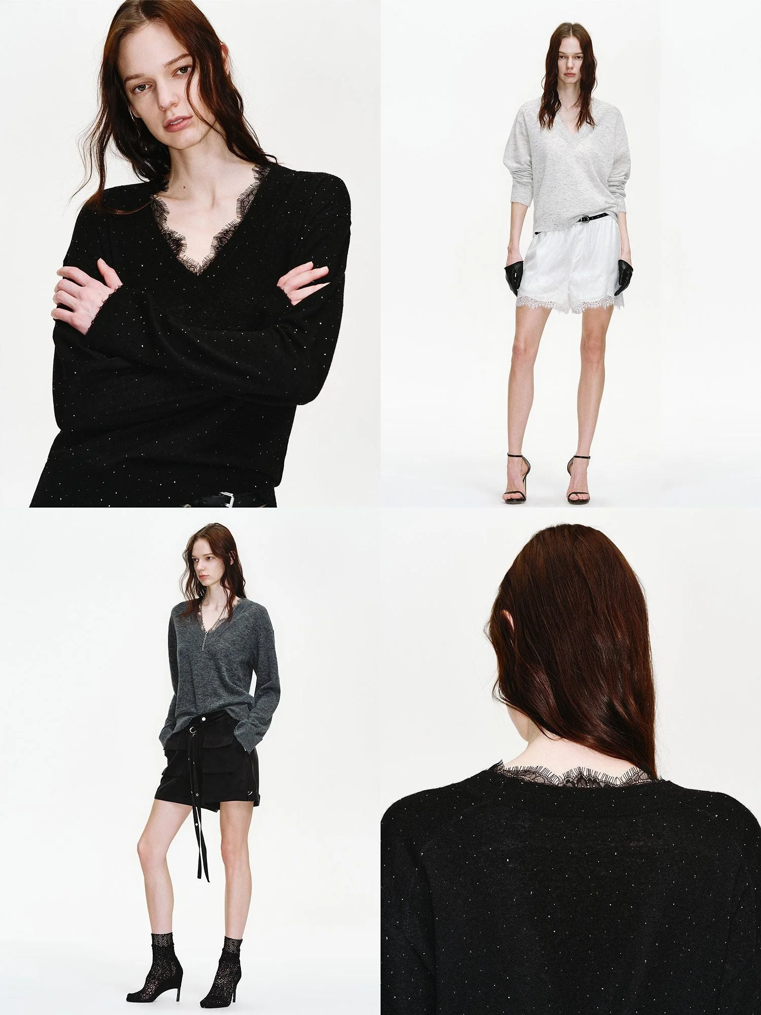 Lace V-Neck Sweater
