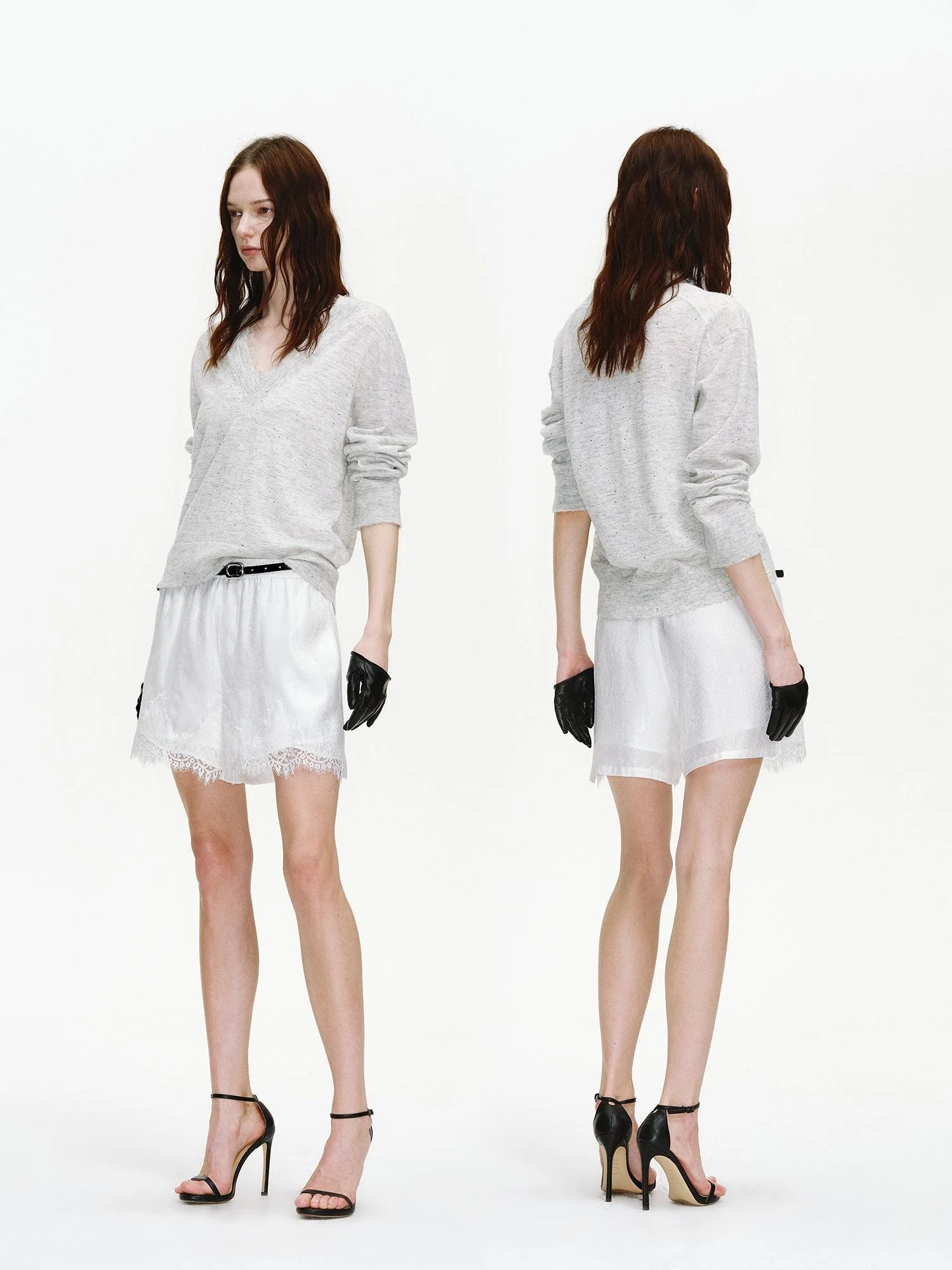 Lace V-Neck Sweater - Image 5