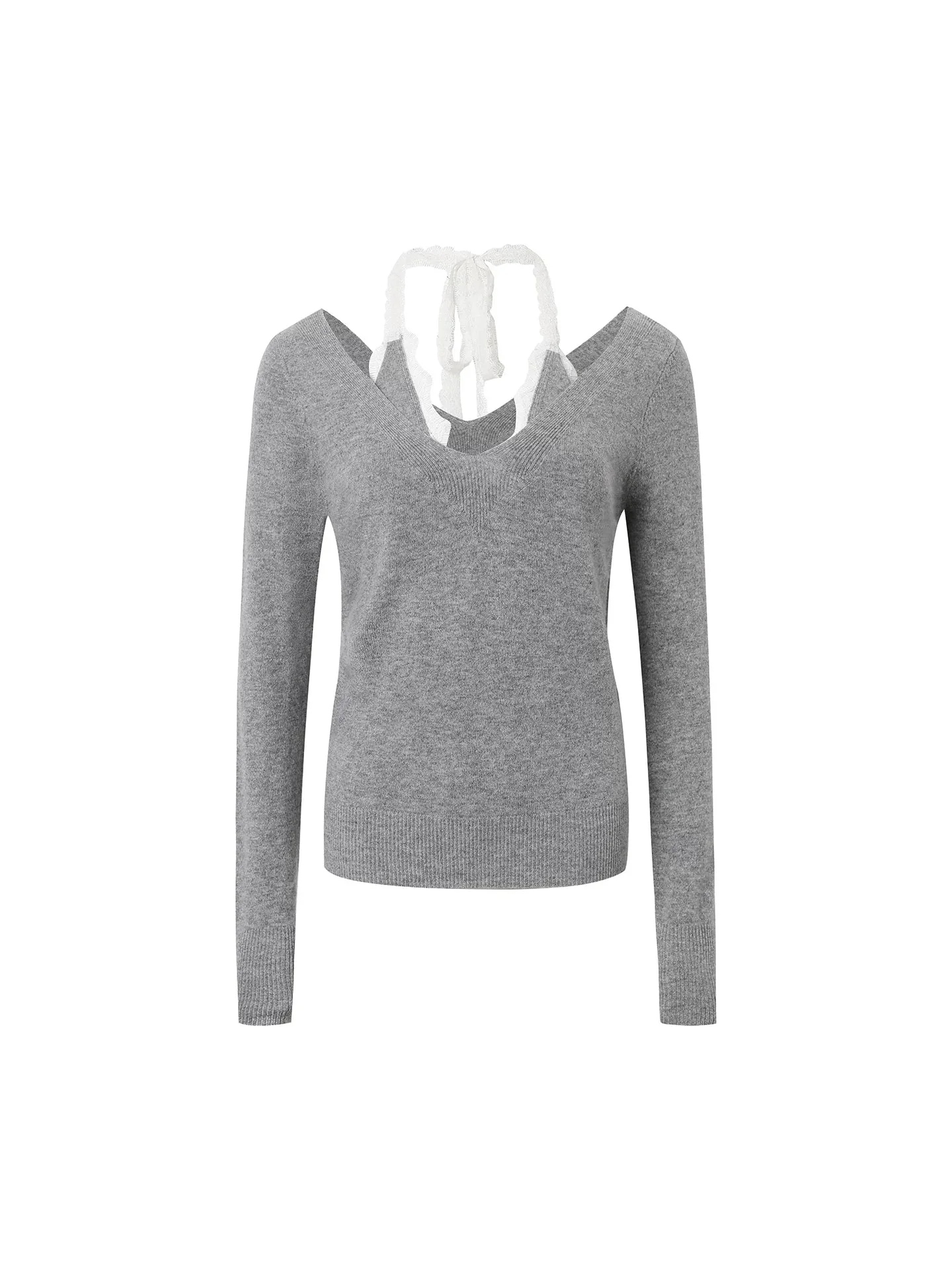Lace V-Neck Sweater Set - Image 2