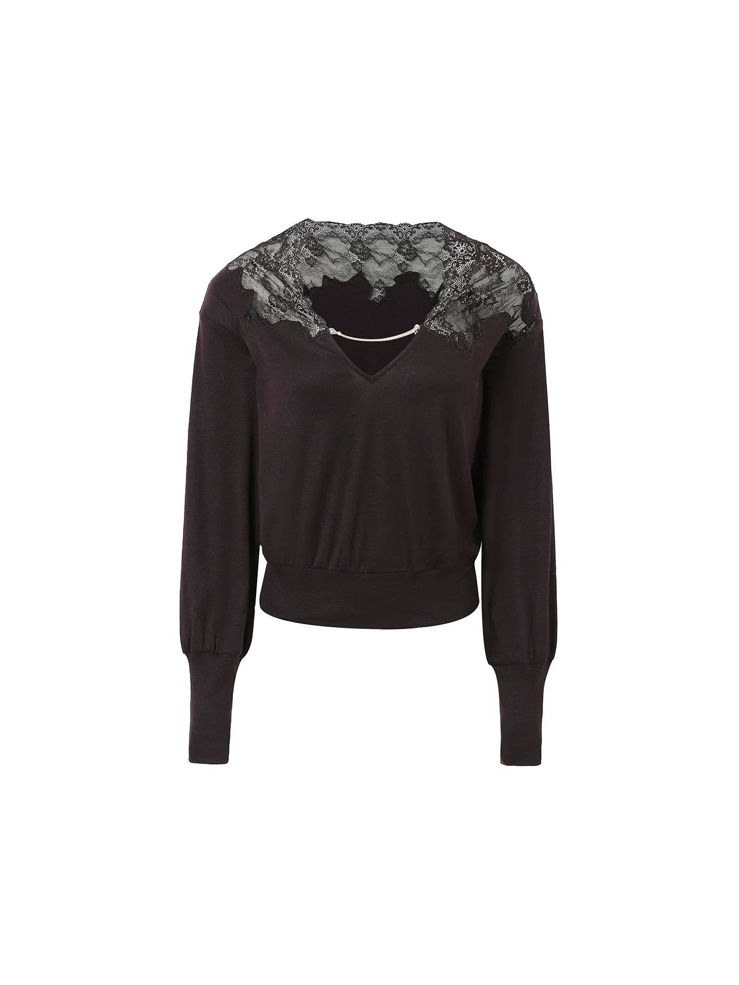 Lace Yoke Knit Top - Image 2