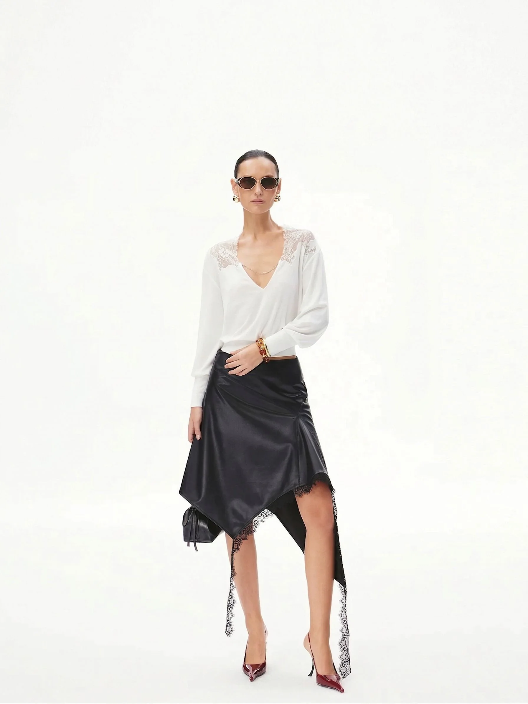 Lace Yoke Knit Top - Image 7