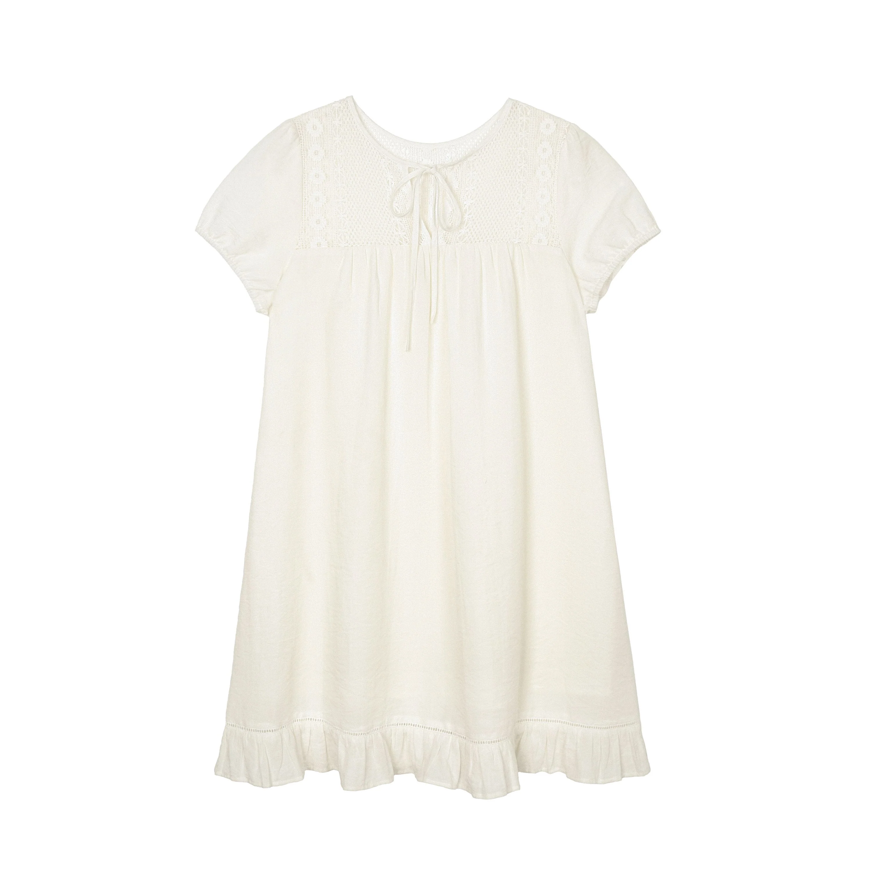 Lace Yoke Mini Dress - Image 5