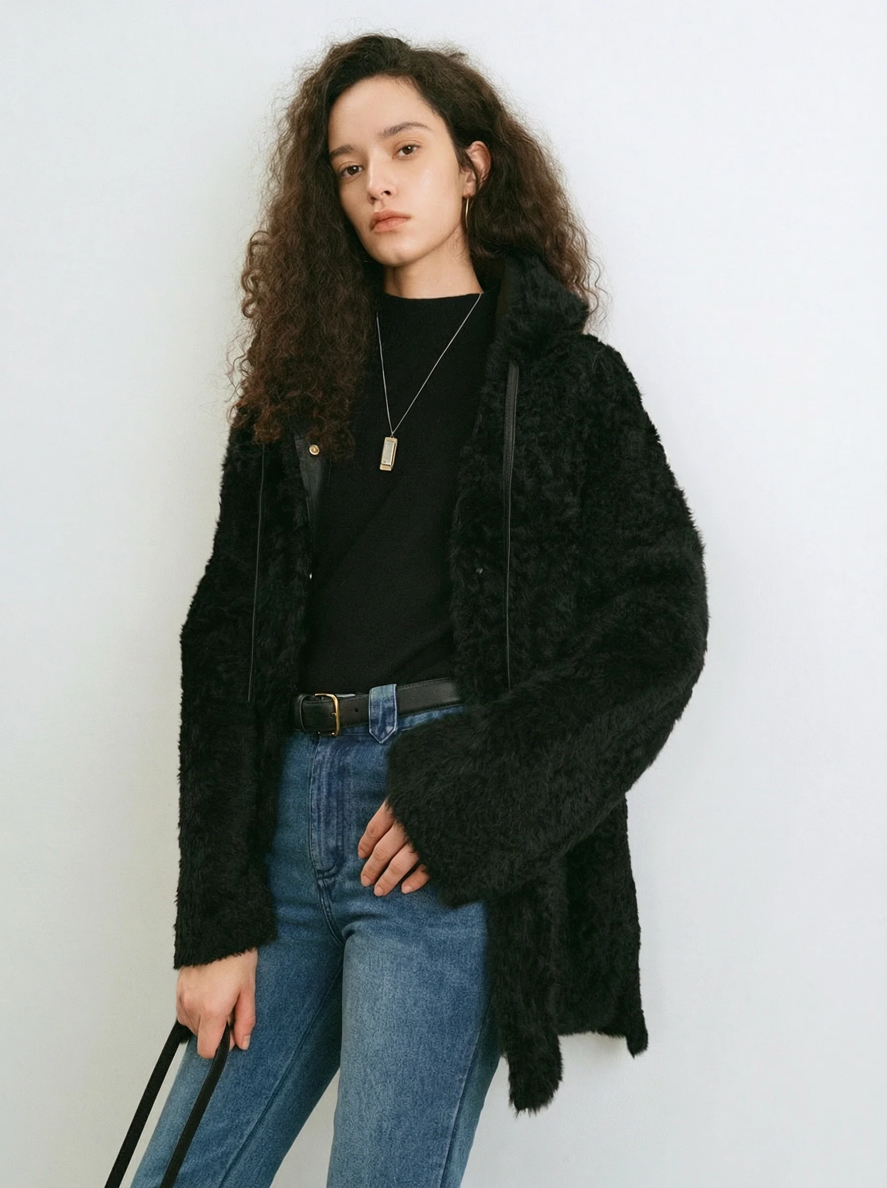 Lacon Shearling Hooded Coat