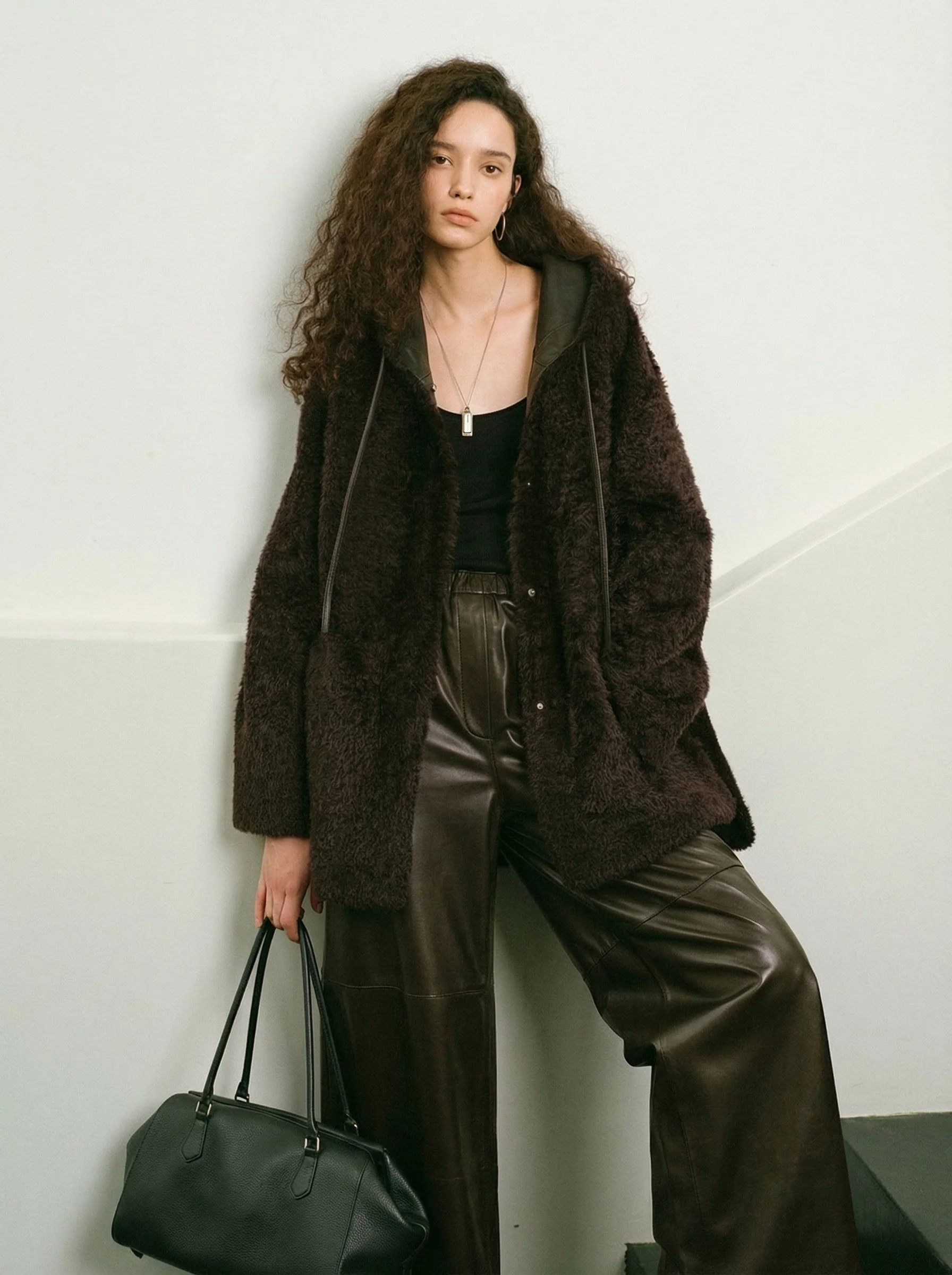 Lacon Shearling Hooded Coat - Image 3