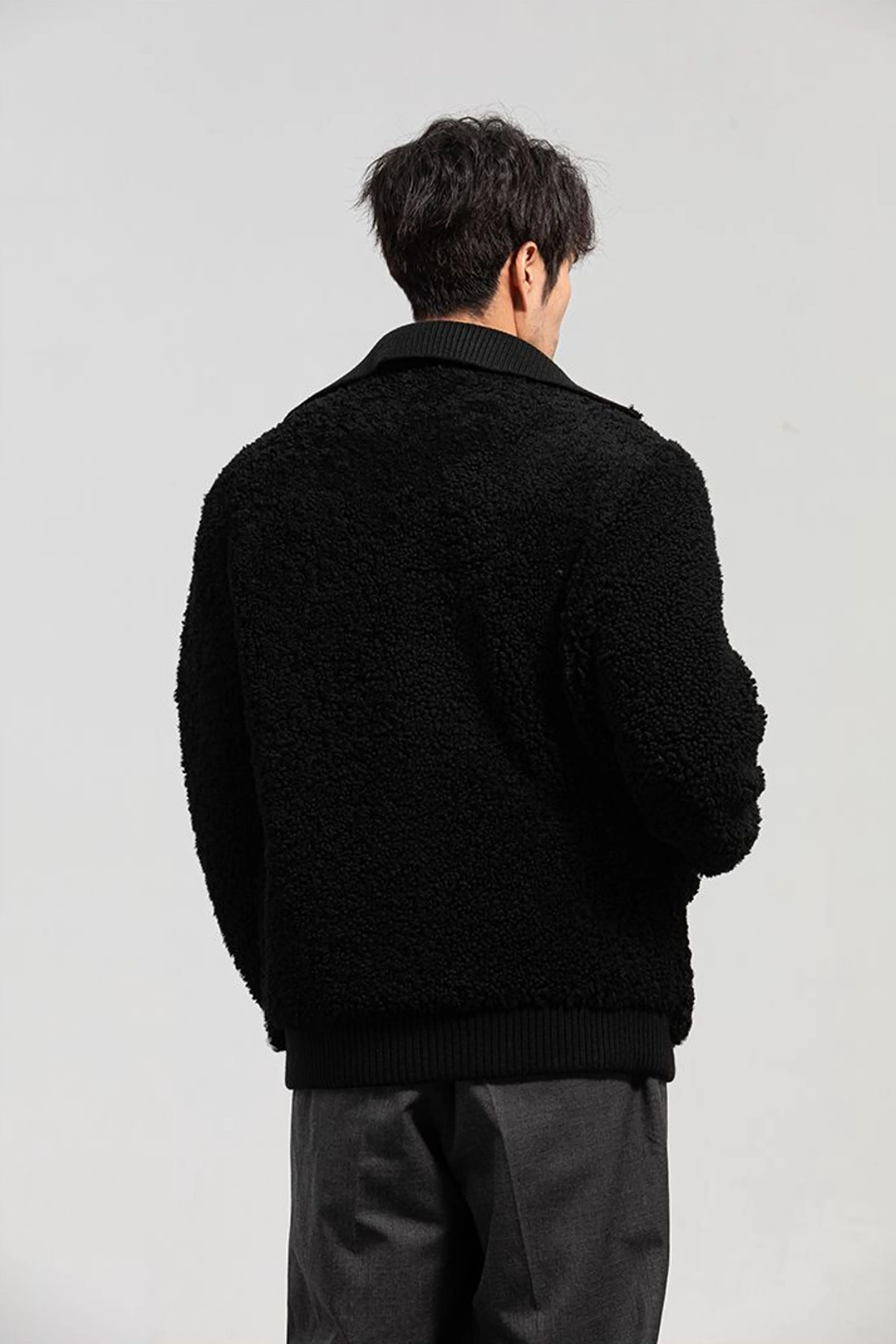 Lamb Shearling Button Jacket - Image 3