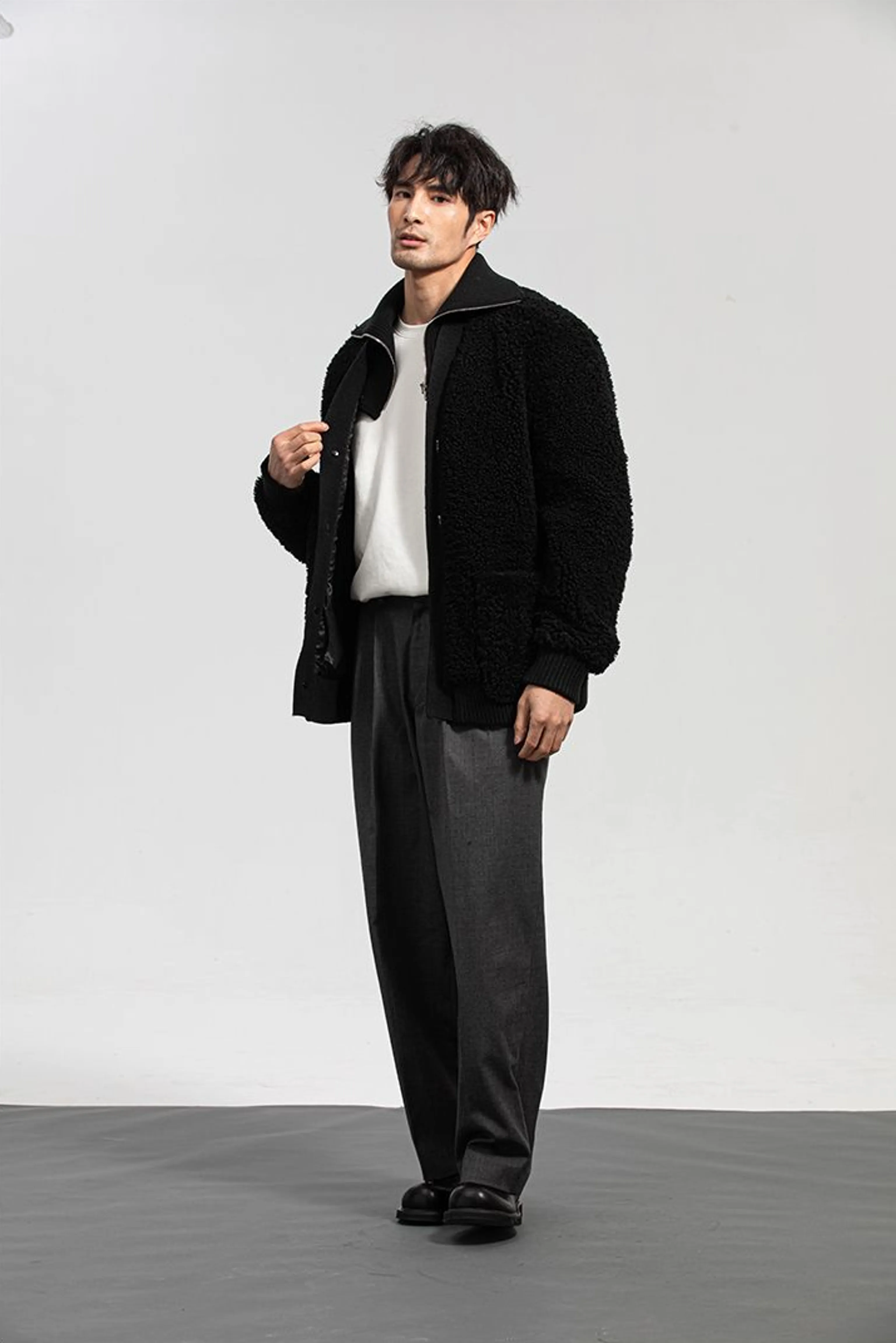 Lamb Shearling Button Jacket - Image 5