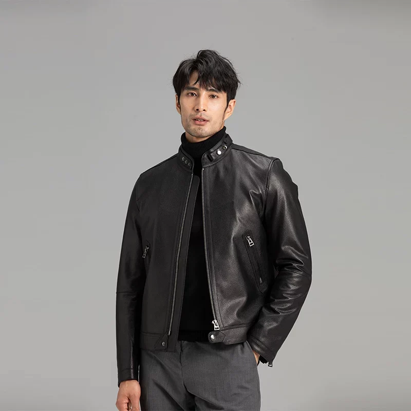 Lambskin Cafe Racer Jacket - Image 4