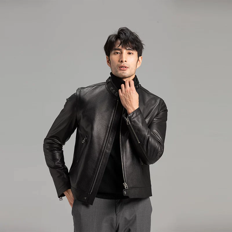 Lambskin Cafe Racer Jacket - Image 5