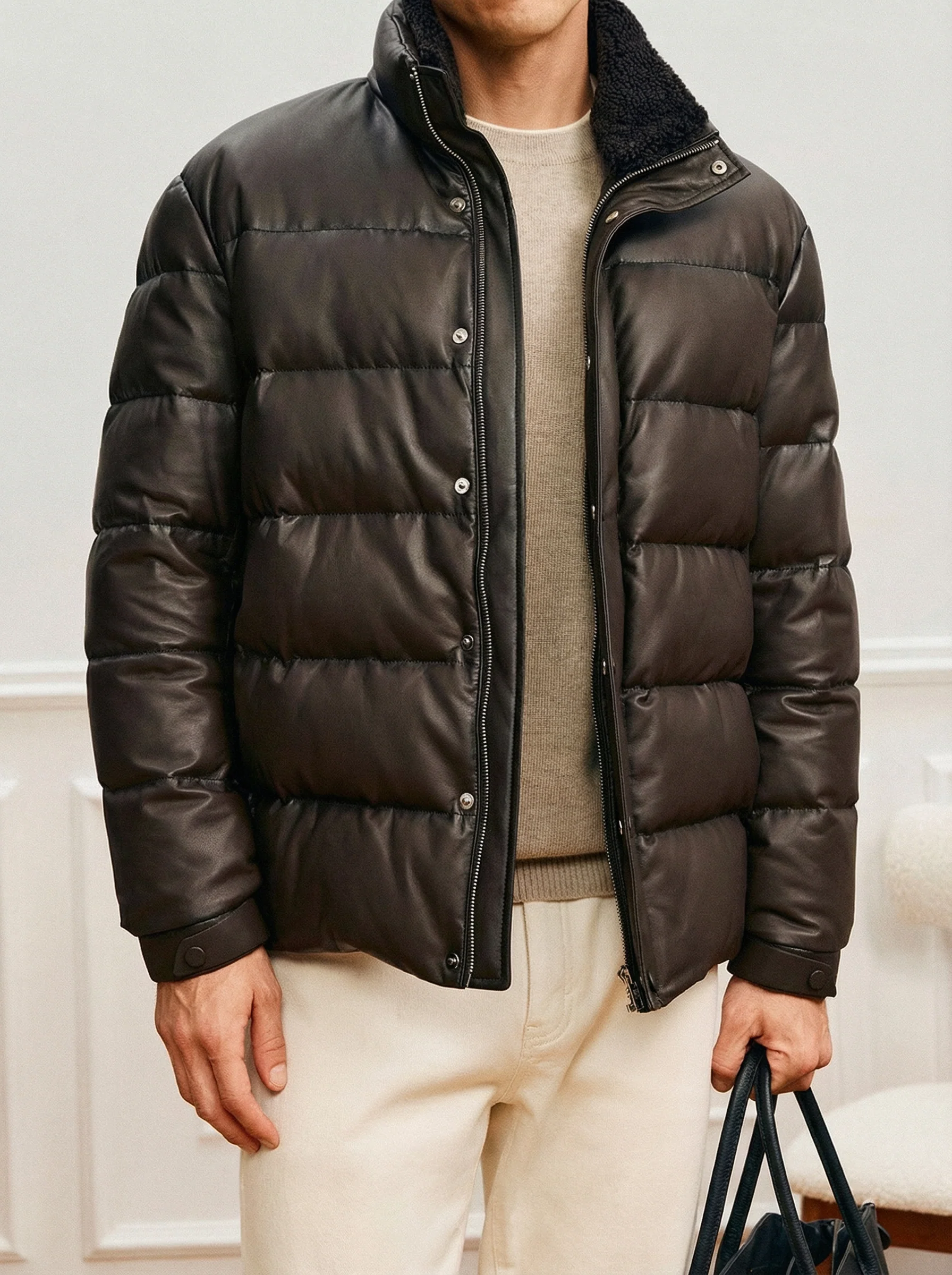 Lambskin Down Puffer Jacket - Image 2