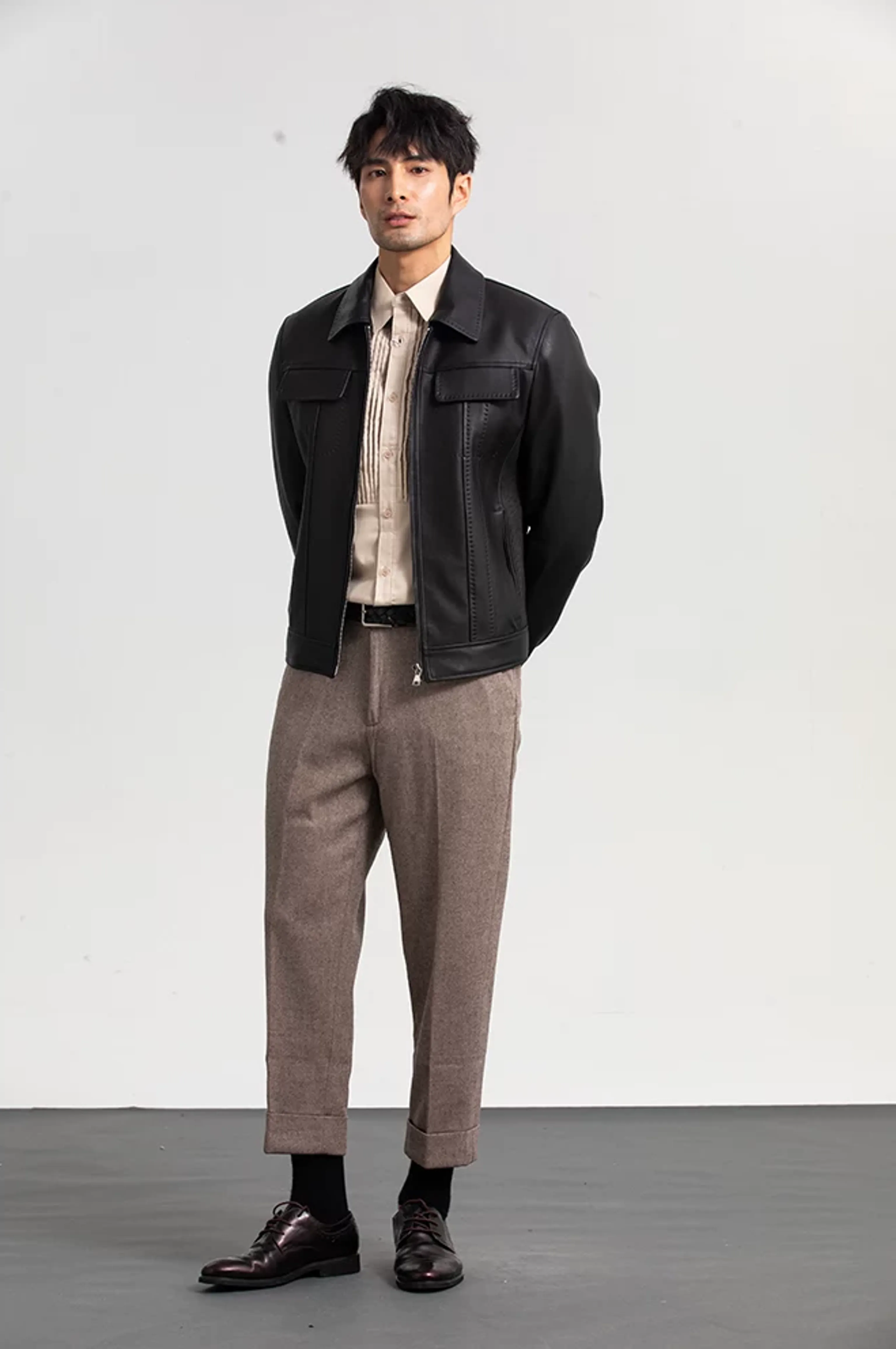 Lambskin Panel Zip Jacket - Image 5