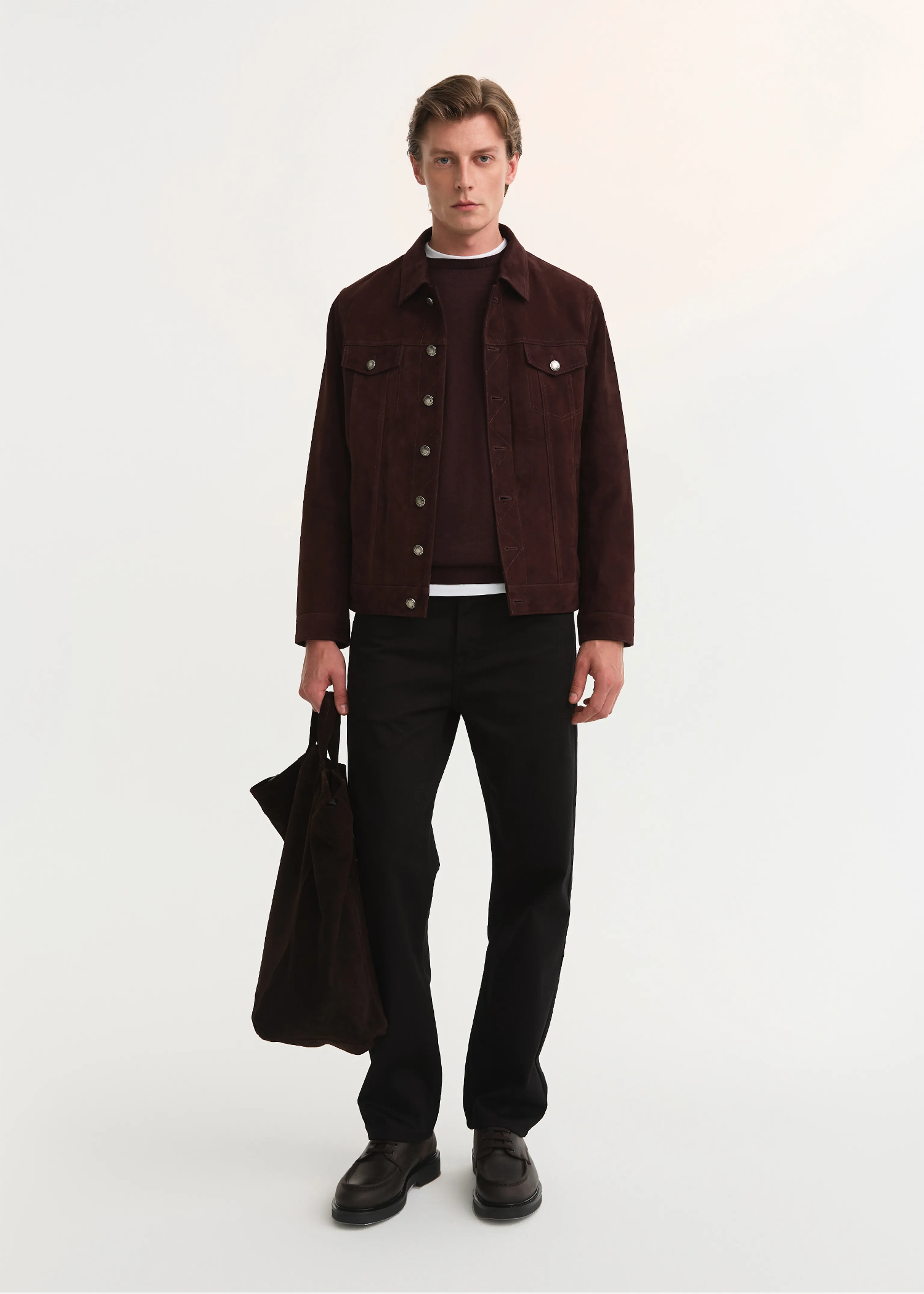 Lambskin Suede Trucker Jacket - Image 2