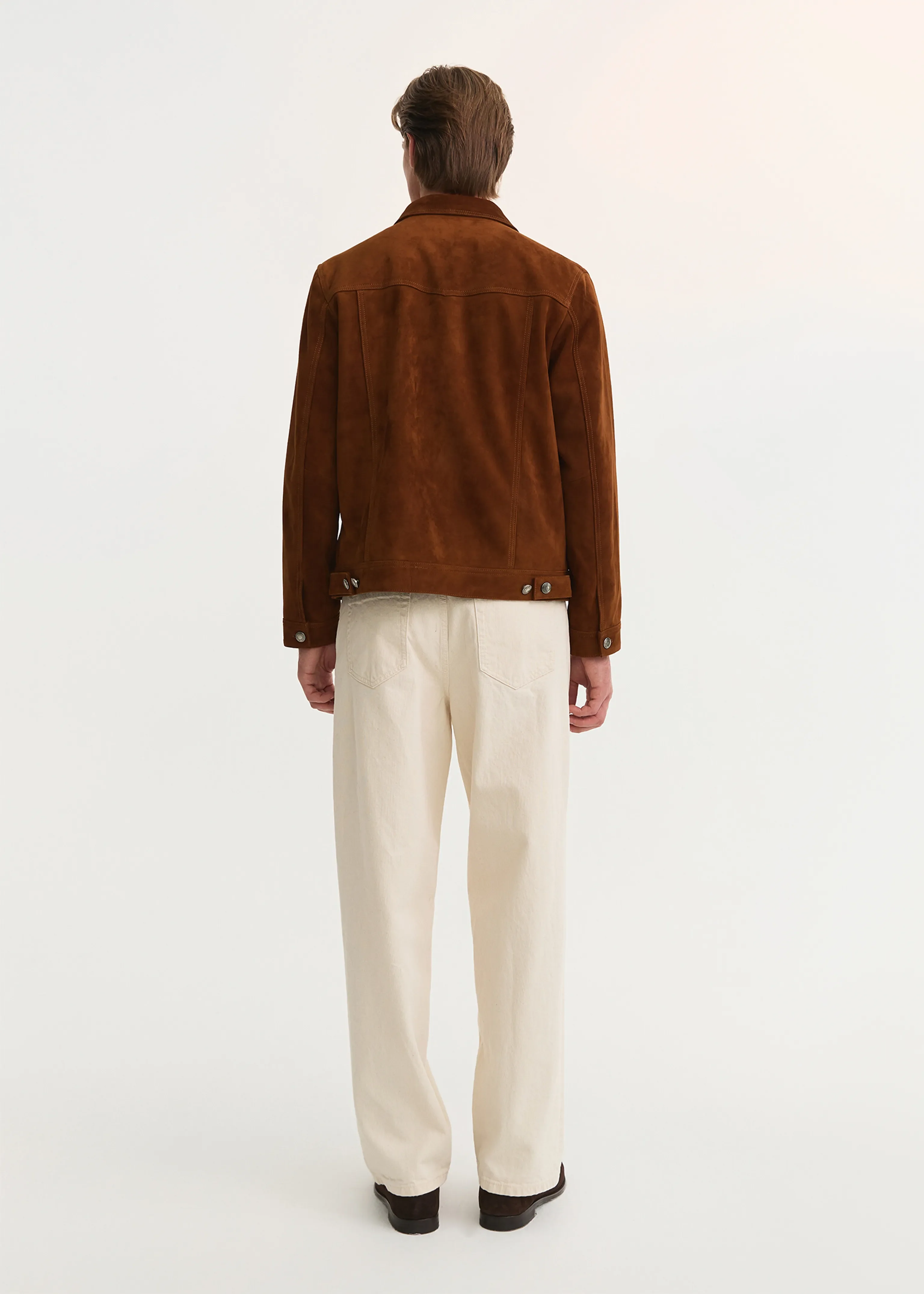 Lambskin Suede Trucker Jacket - Image 3