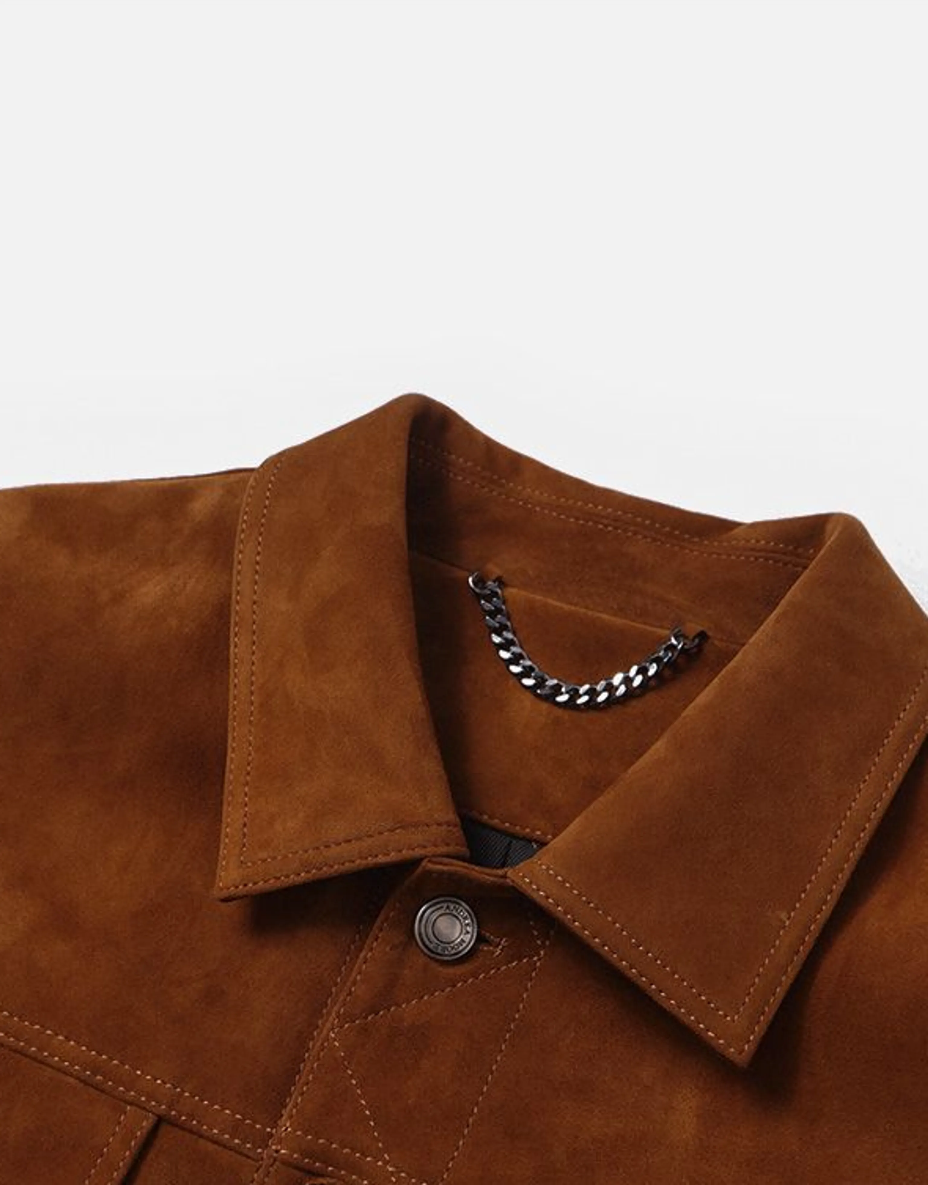 Lambskin Suede Trucker Jacket - Image 4