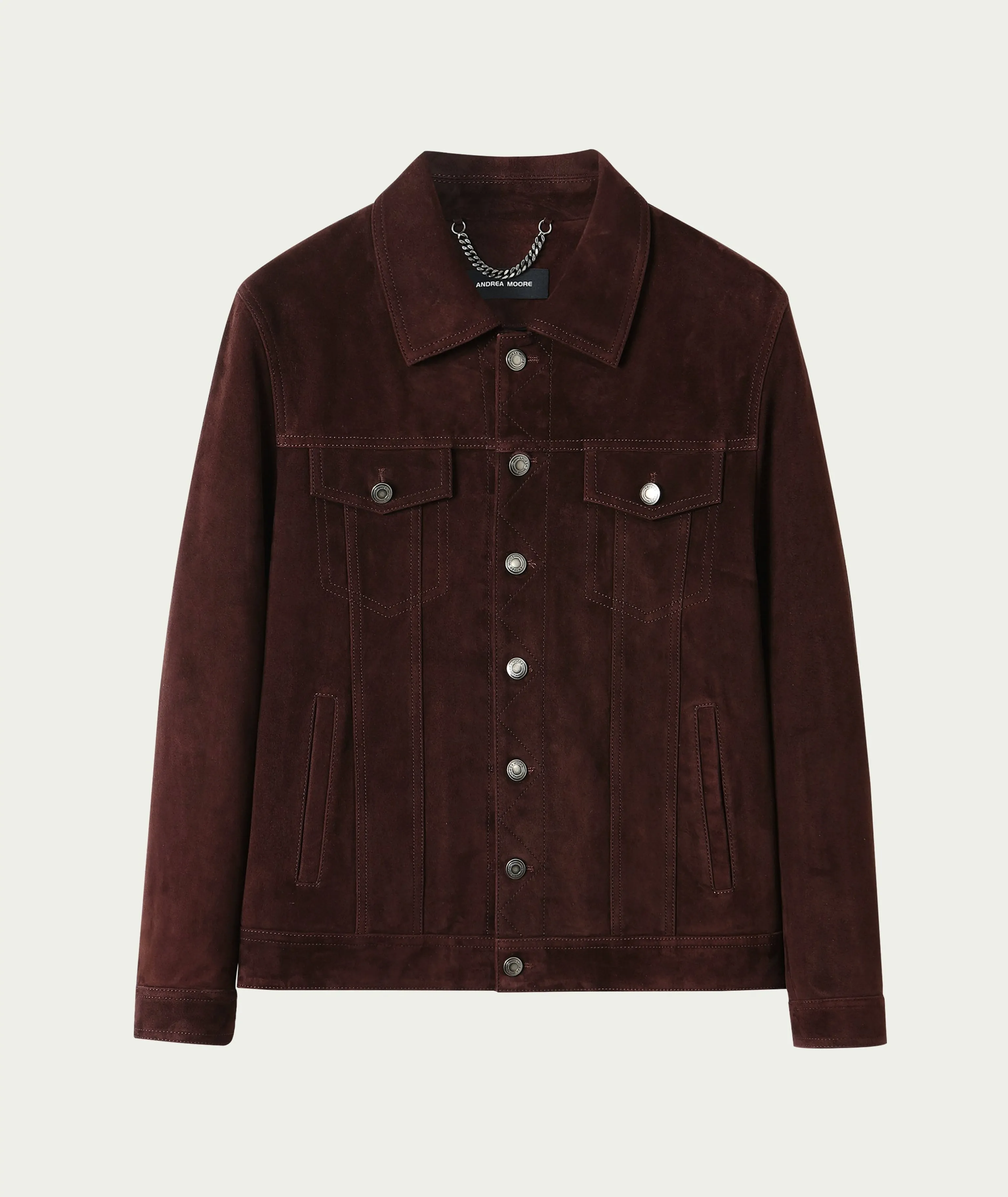 Lambskin Suede Trucker Jacket - Image 5
