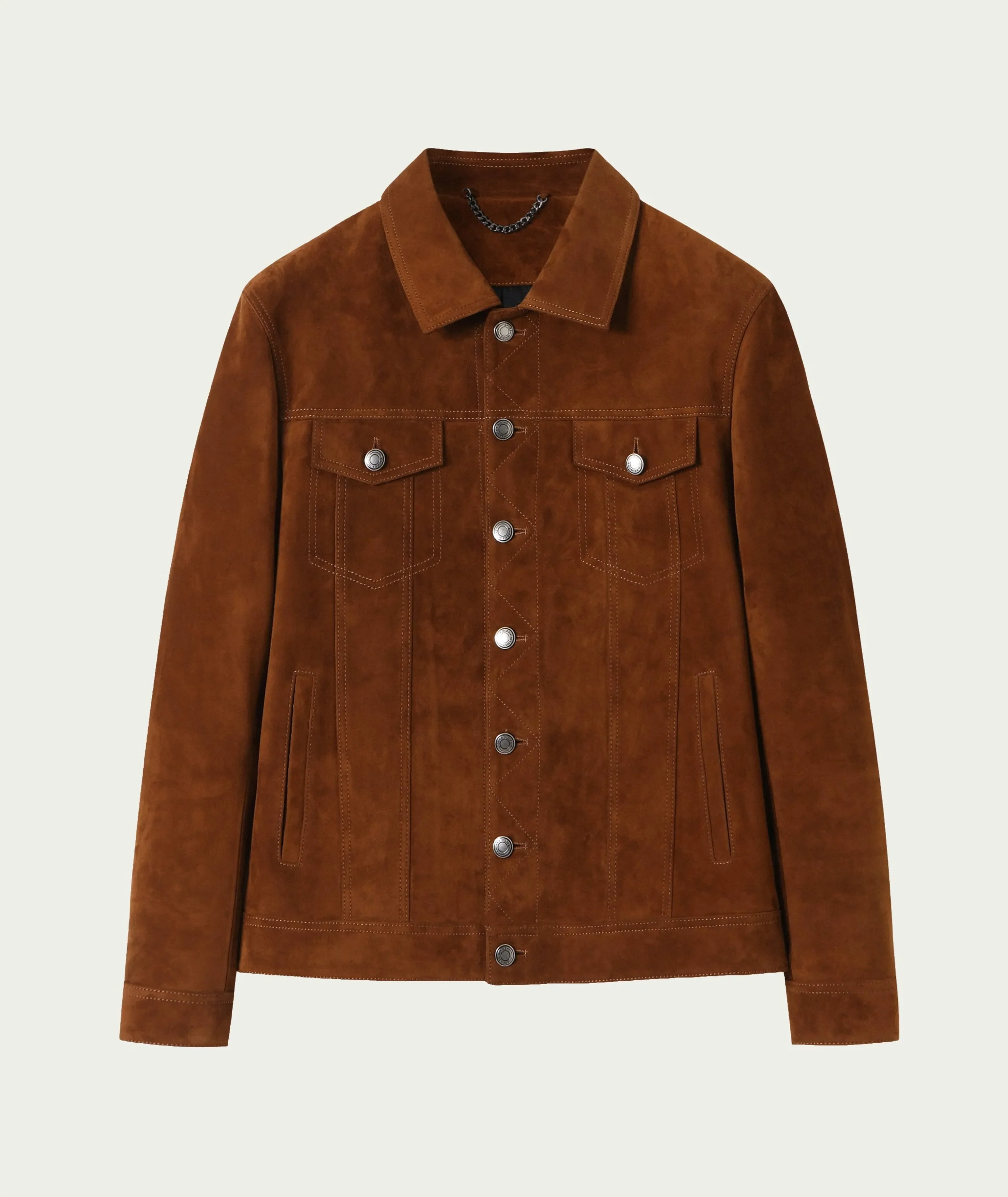 Lambskin Suede Trucker Jacket - Image 6