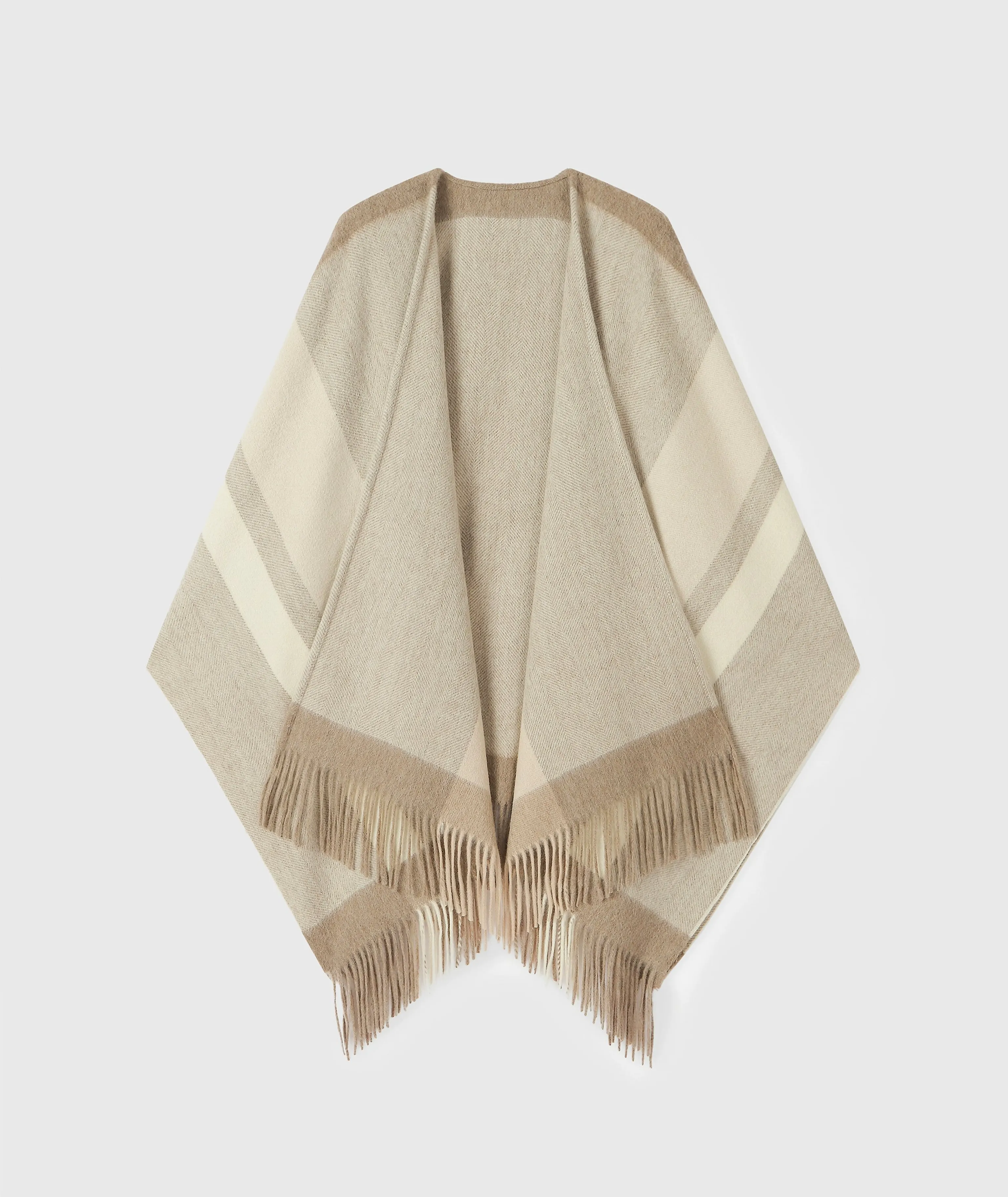 Lambswool Striped Fringe Shawl - Image 7