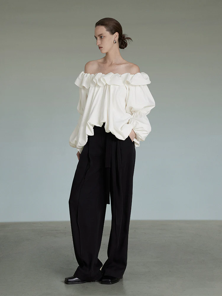 Lantern Sleeve Ruffle Top - Image 3