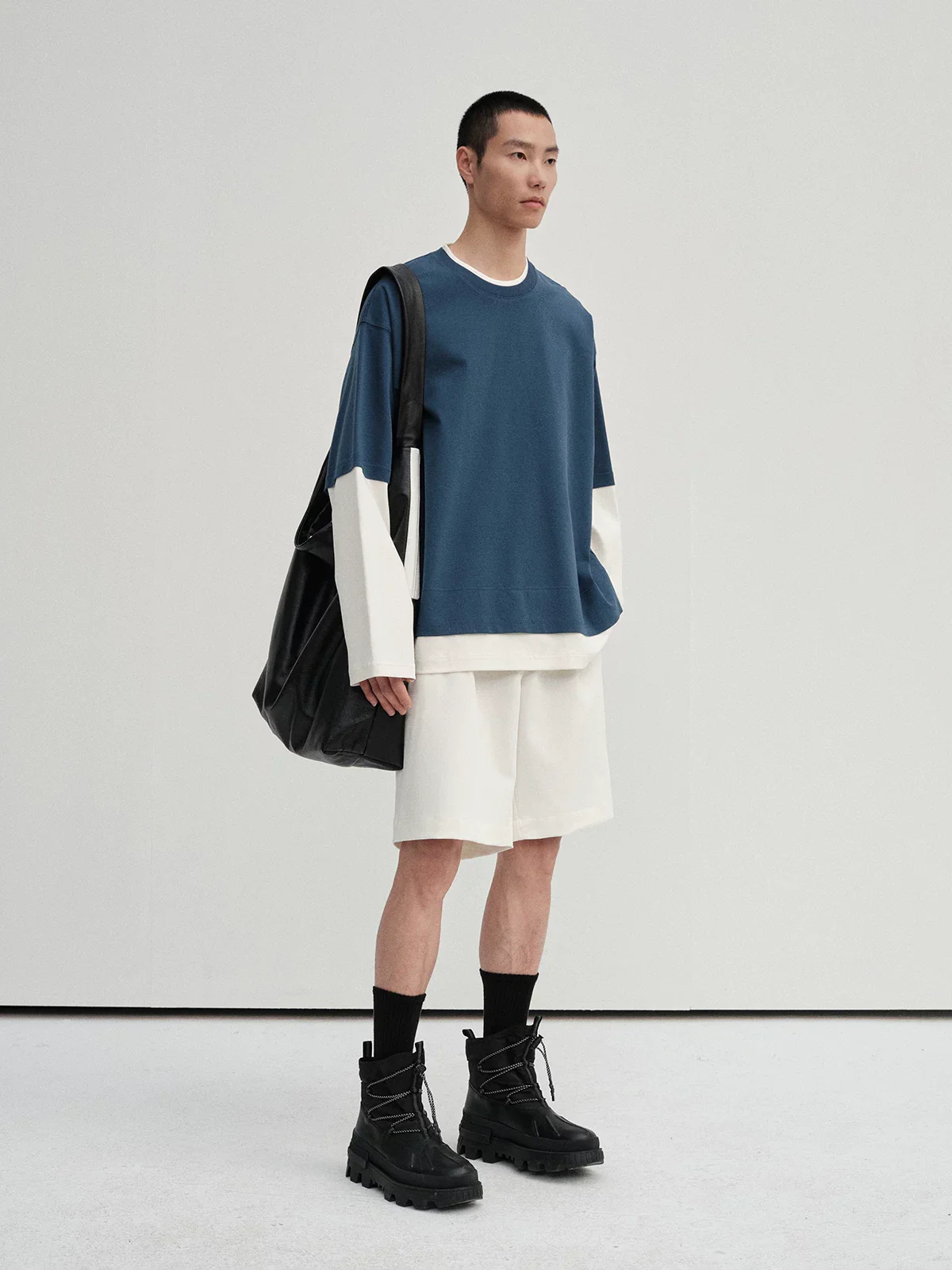 Layered Color-Block Long Sleeve Tee