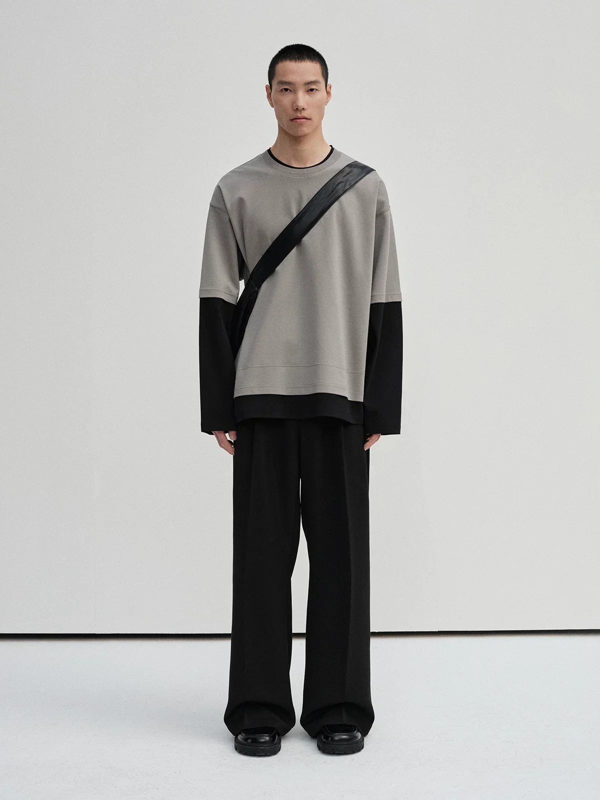 Layered Color-Block Long Sleeve Tee - Image 3