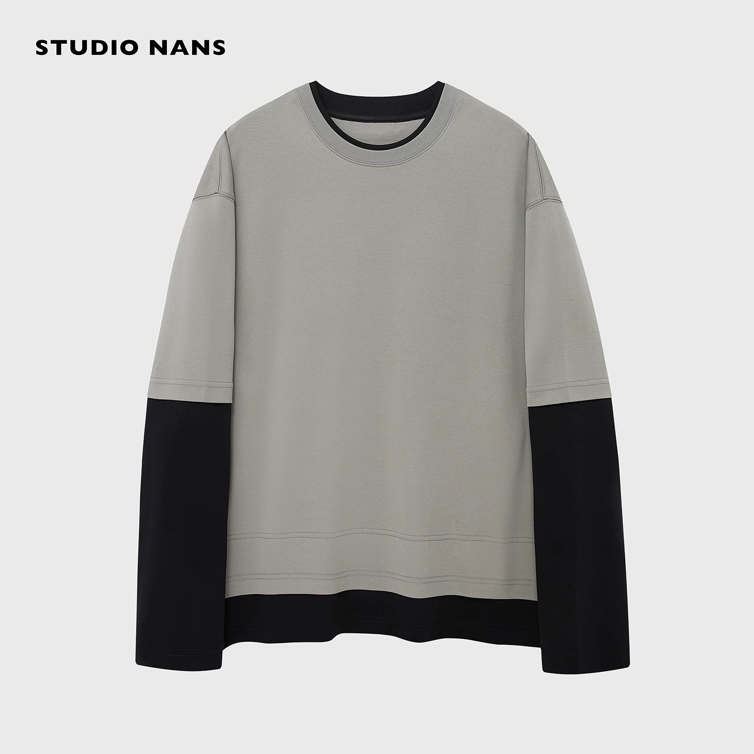 Layered Color-Block Long Sleeve Tee - Image 6