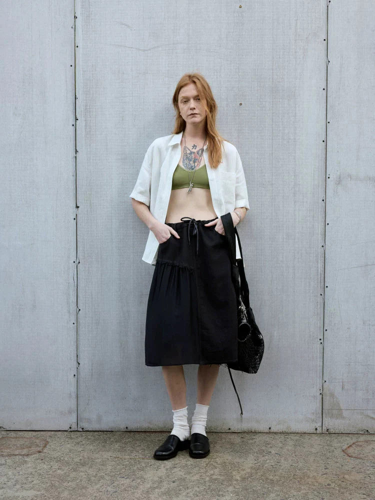 Layered Drawstring Midi Skirt - Image 3