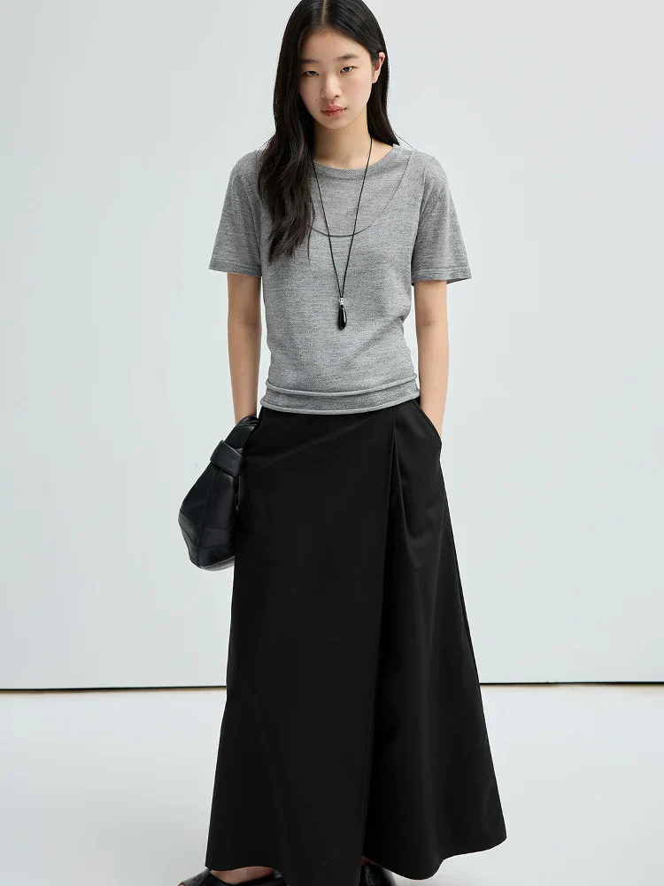 Layered-Neck Knit Tee - Image 3