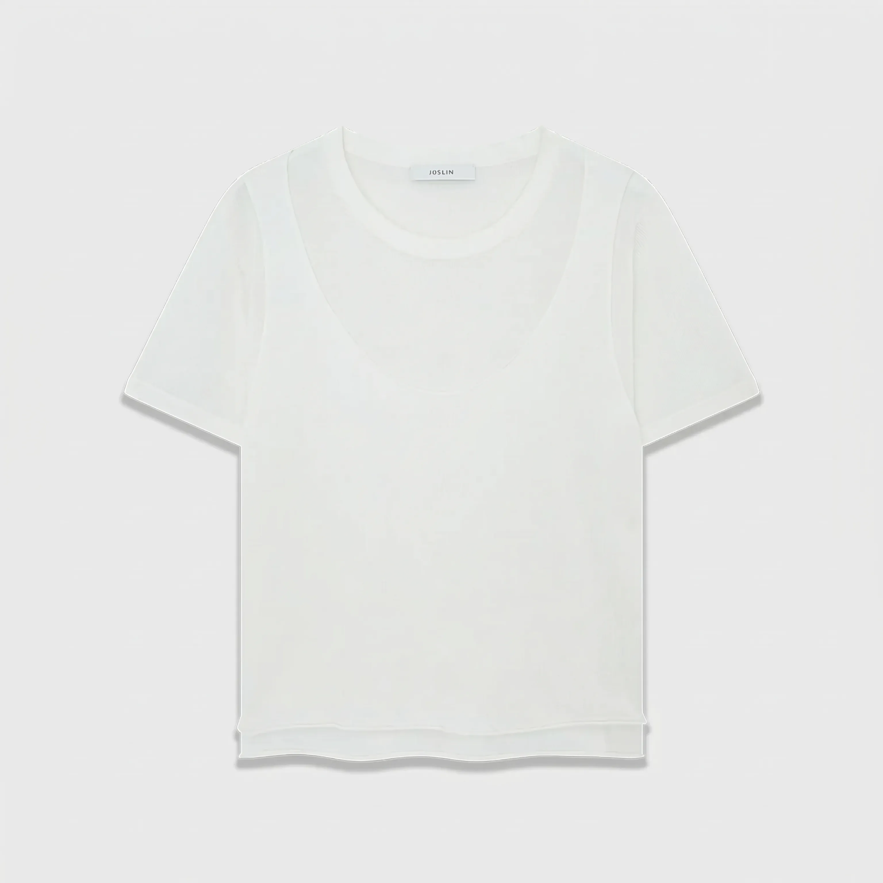 Layered-Neck Knit Tee - Image 6