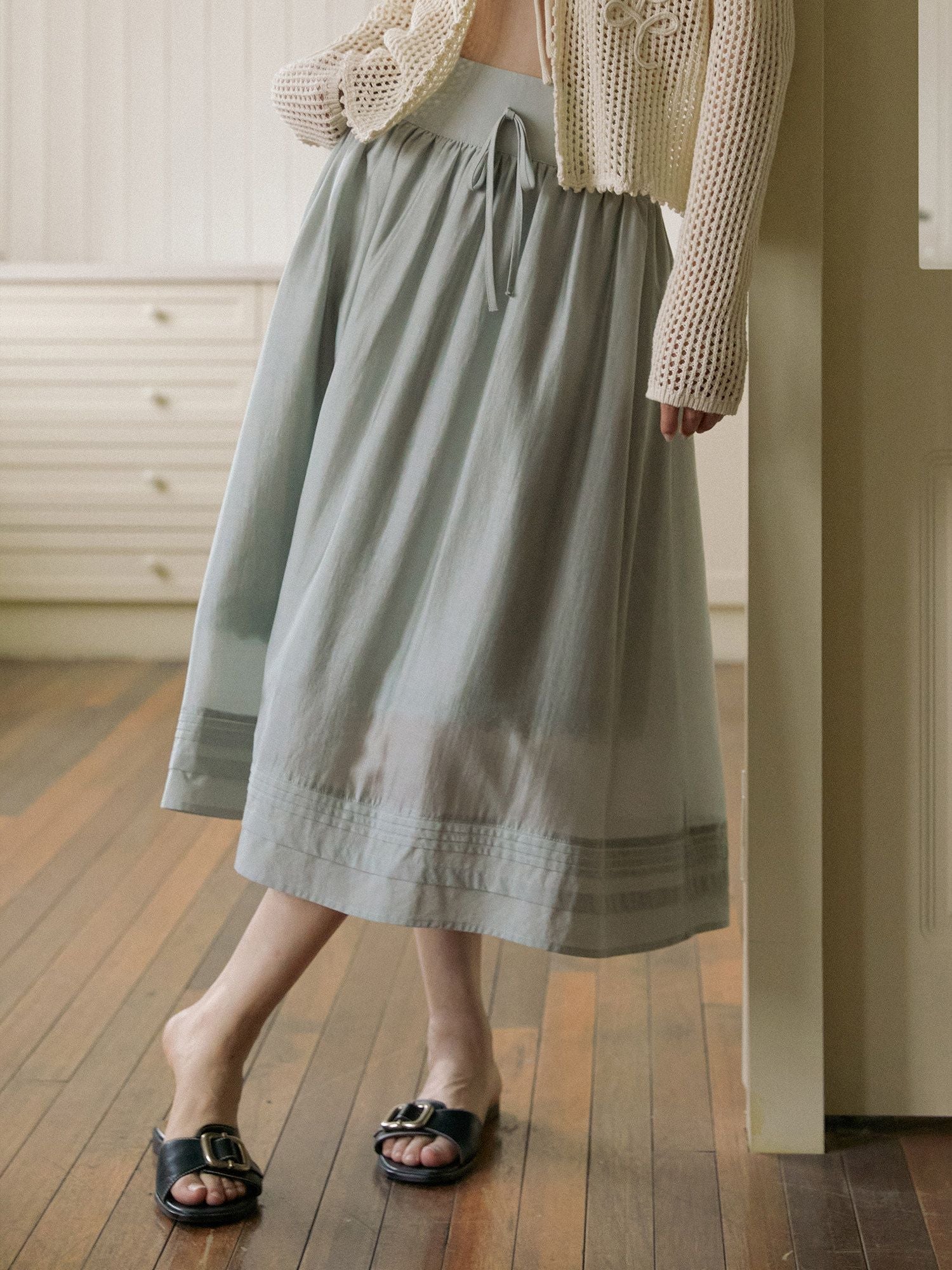 Layered Sheer Midi Skirt - Image 4