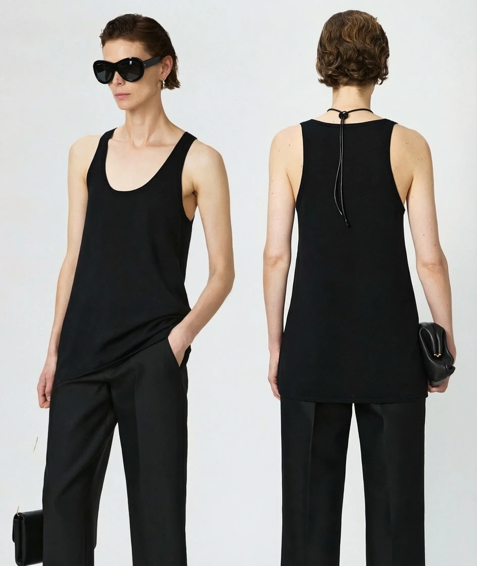 Layered Tencel-Cashmere Tank & Tee - Image 3