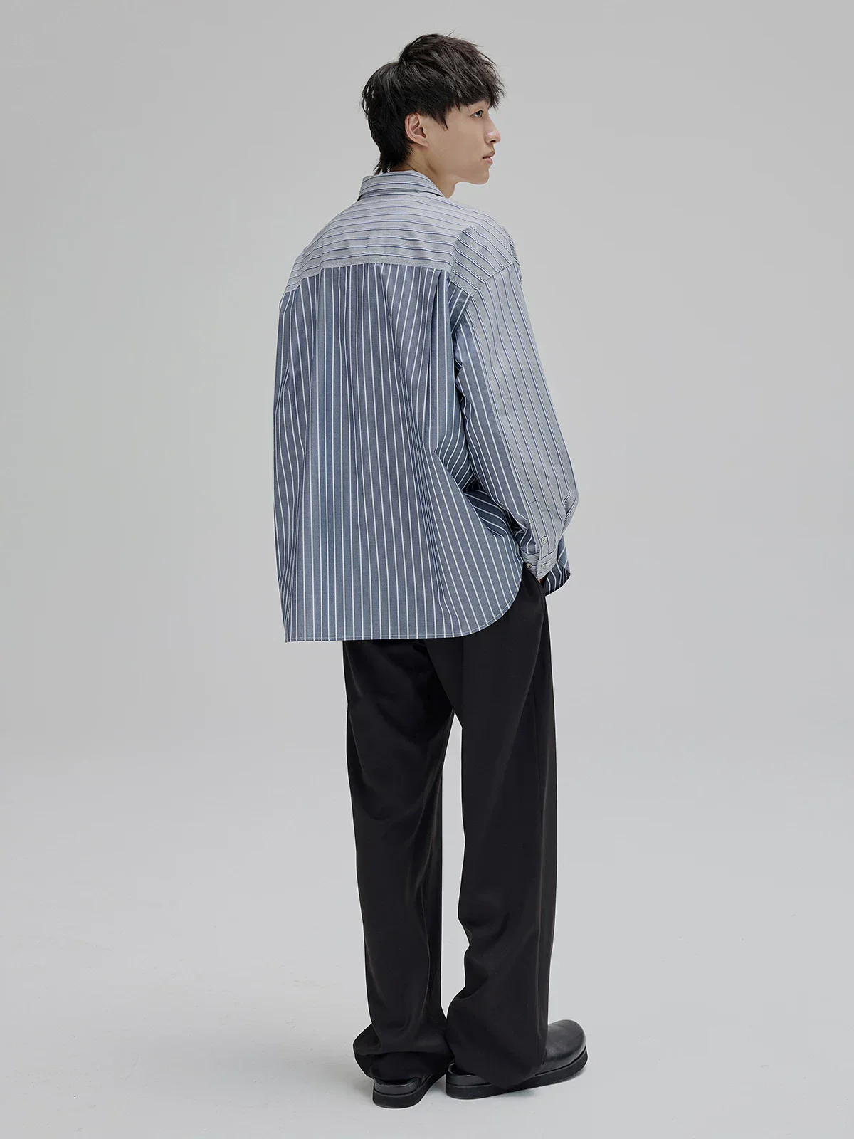 Layered Two-Tone Stripe Shirt - Image 4