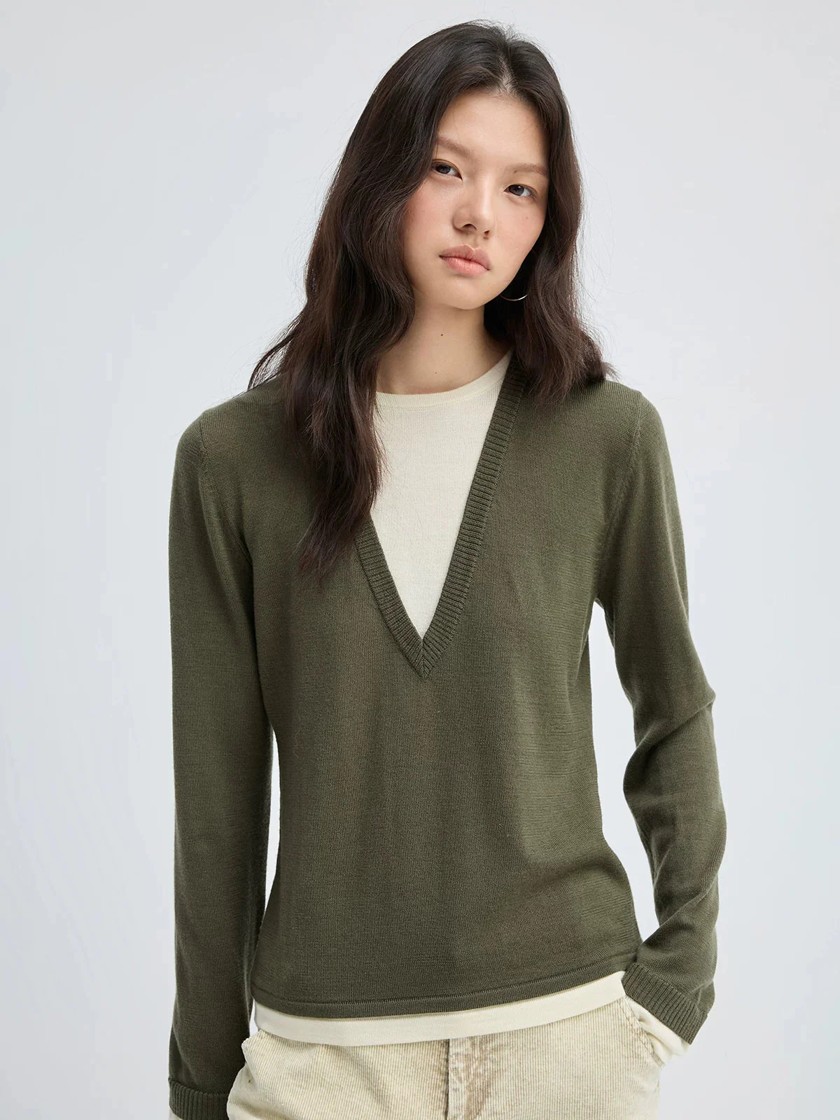 Layered V-Neck Sweater - Image 3