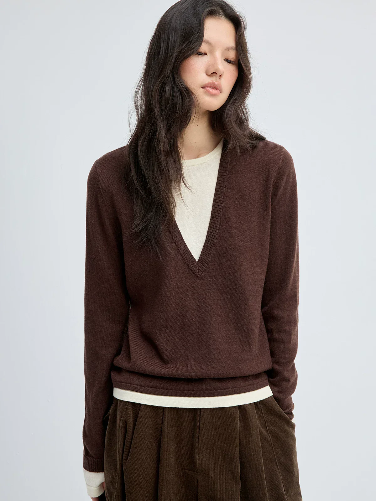 Layered V-Neck Sweater - Image 5