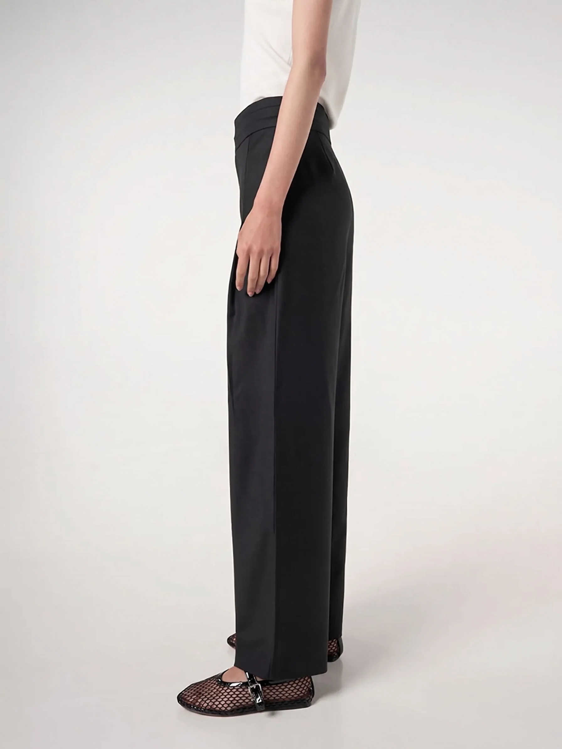 Layered Waist Wide-Leg Trousers - Image 3