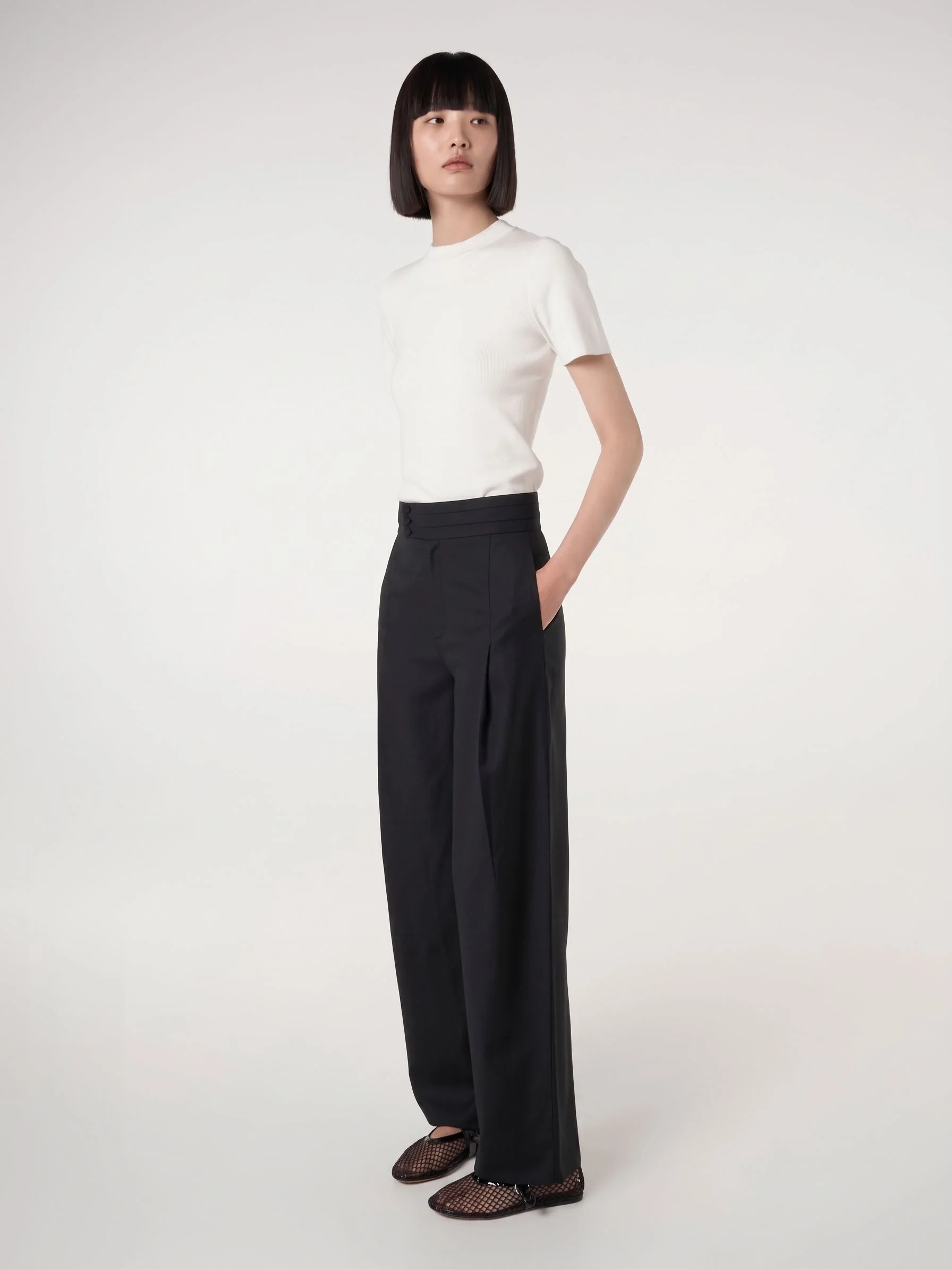 Layered Waist Wide-Leg Trousers - Image 4