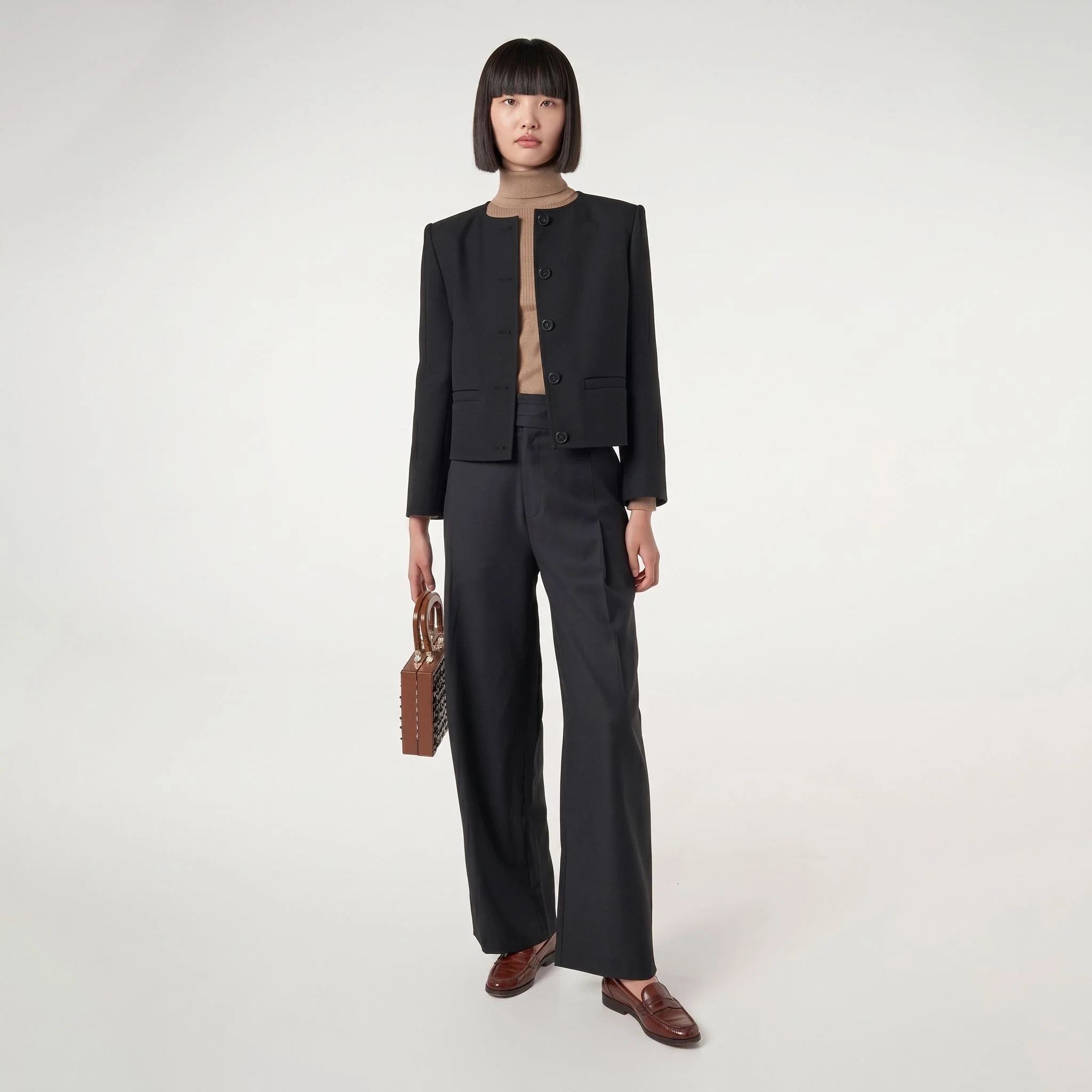 Layered Waist Wide-Leg Trousers - Image 5